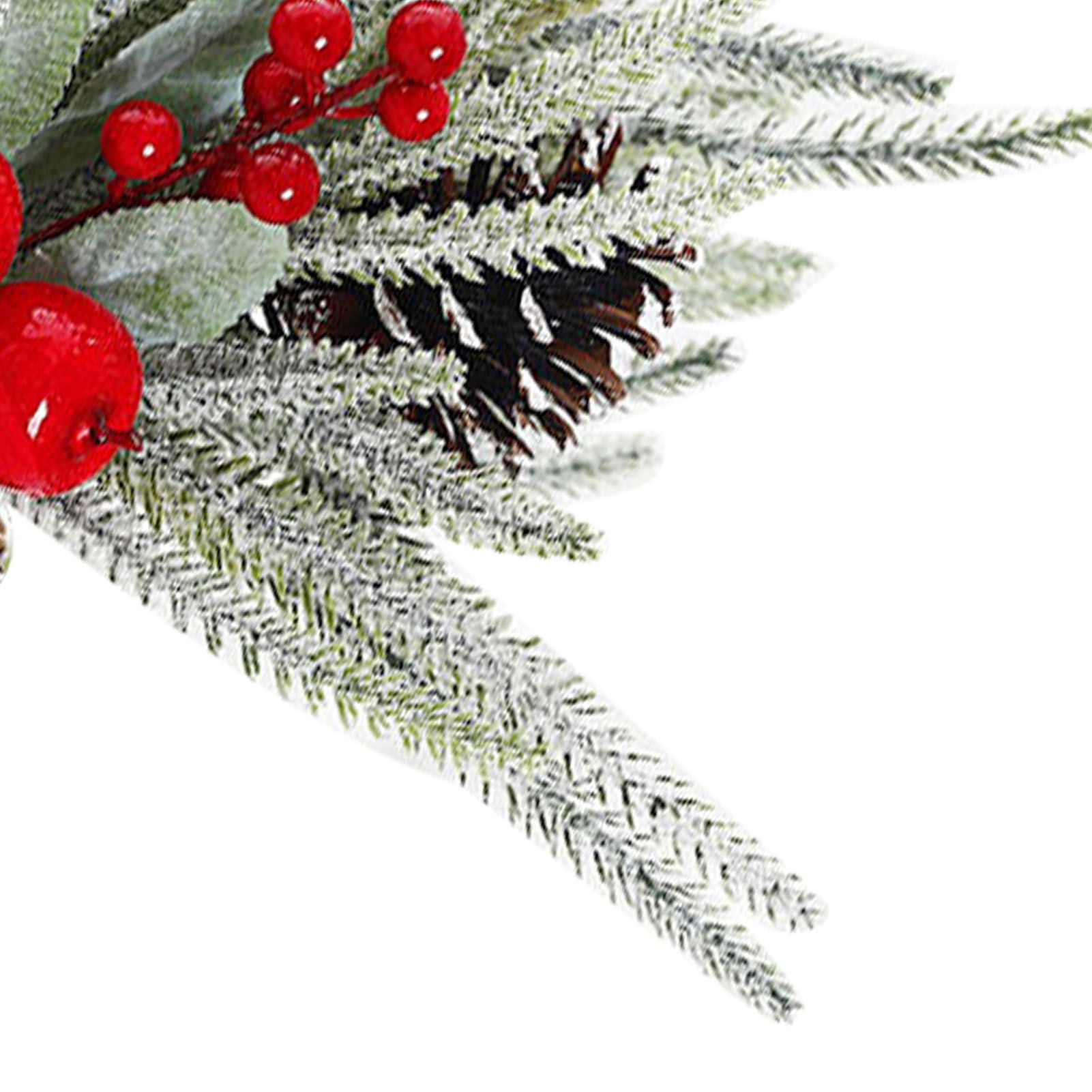 35cm Tabletop Xmas Tree Bark Wooden Barrel Decoration Artificial Bouquet view 5