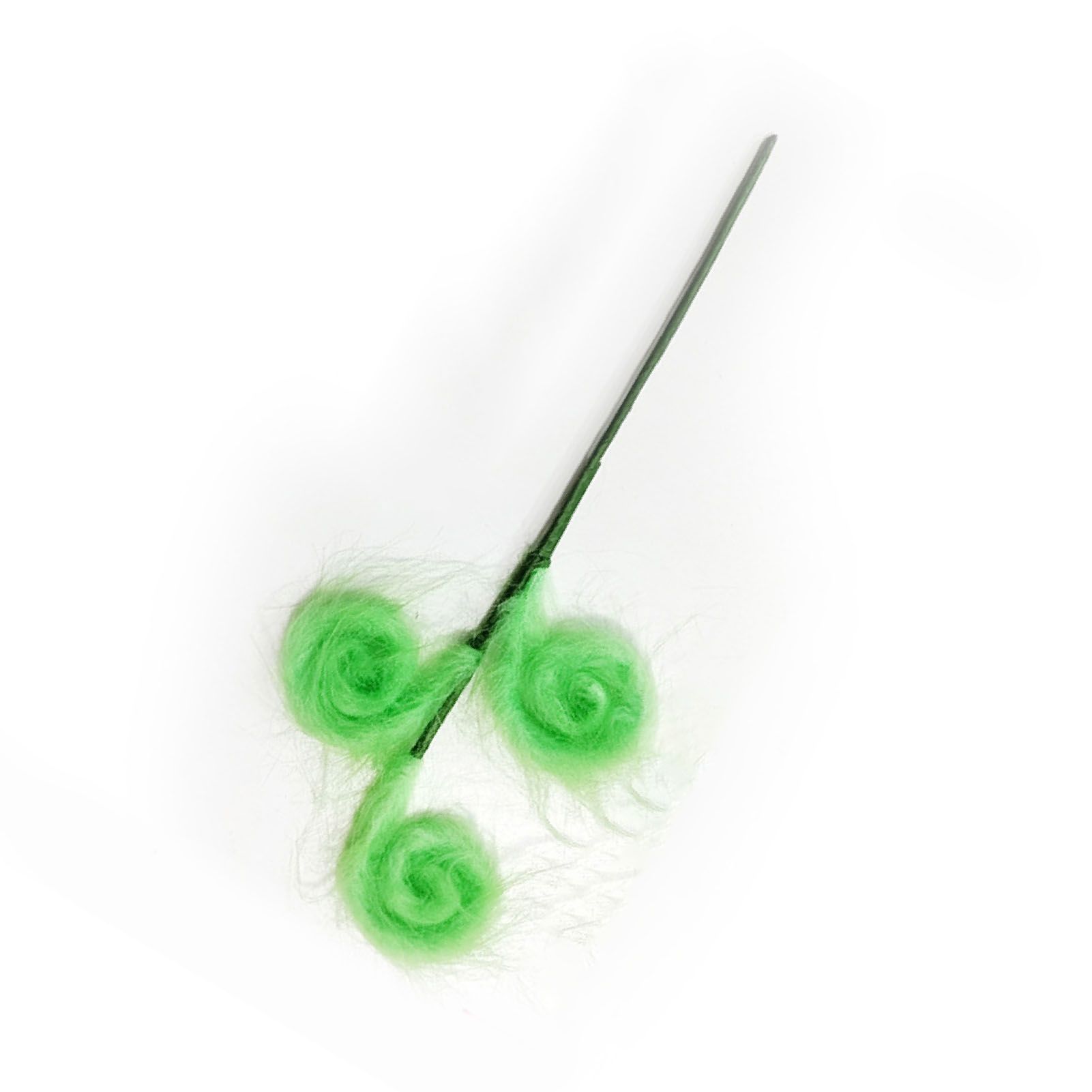 Xmas Tree Furry Picks Green Xmas Tree Topper Furry Spiral Curly Stems Ornament view 4