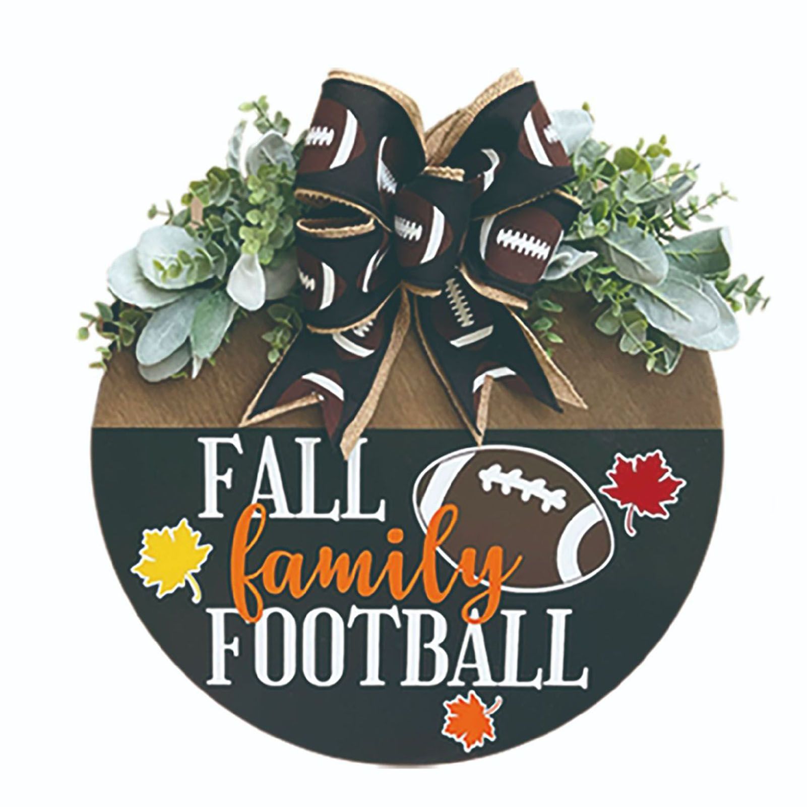 Front Door Sign Wooden Xmas Football Front Door Hanging Plaque Decor for Wall view 3