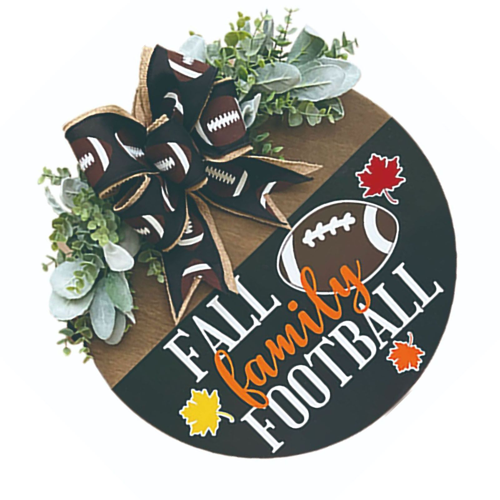 Front Door Sign Wooden Xmas Football Front Door Hanging Plaque Decor for Wall view 4