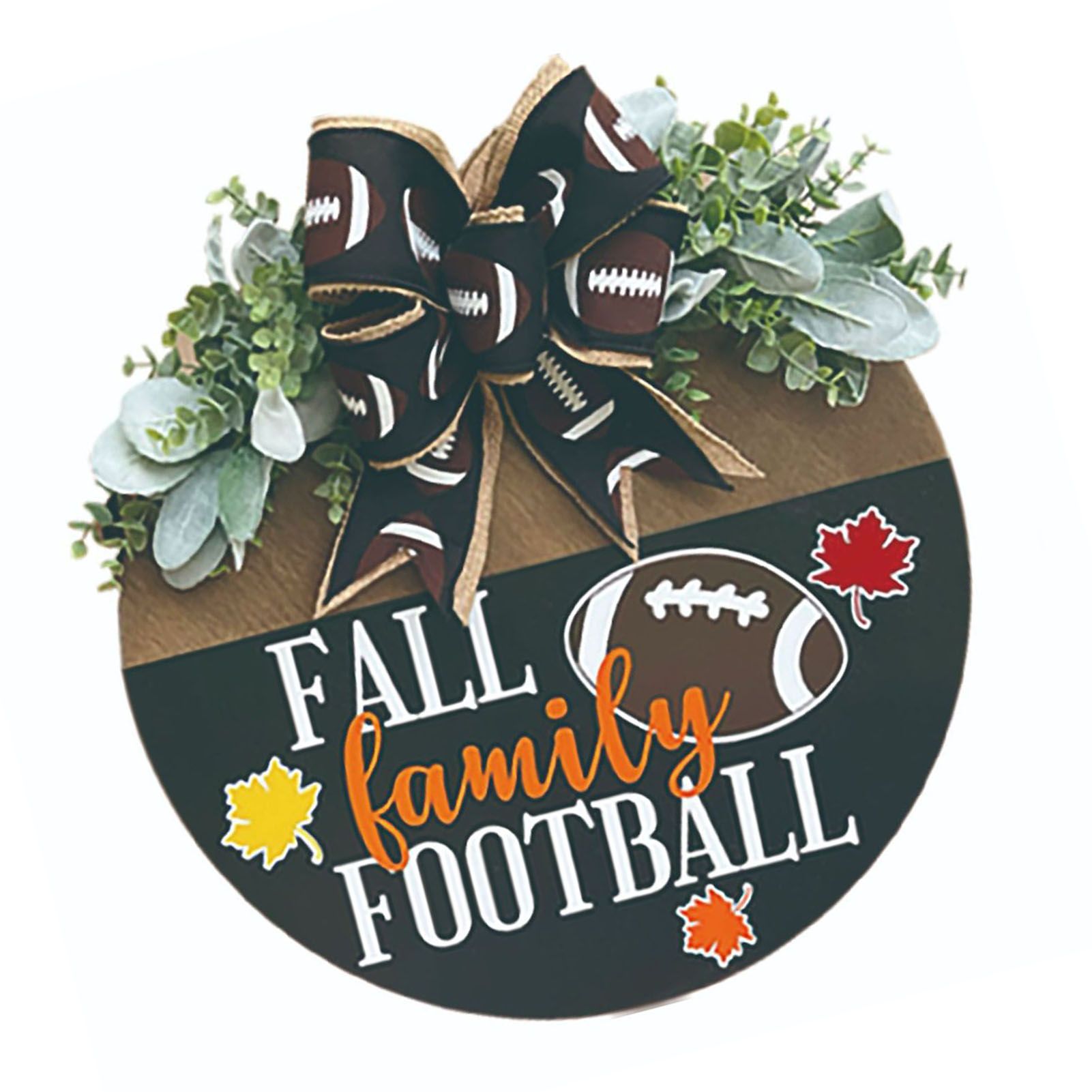 Front Door Sign Wooden Xmas Football Front Door Hanging Plaque Decor for Wall view 6