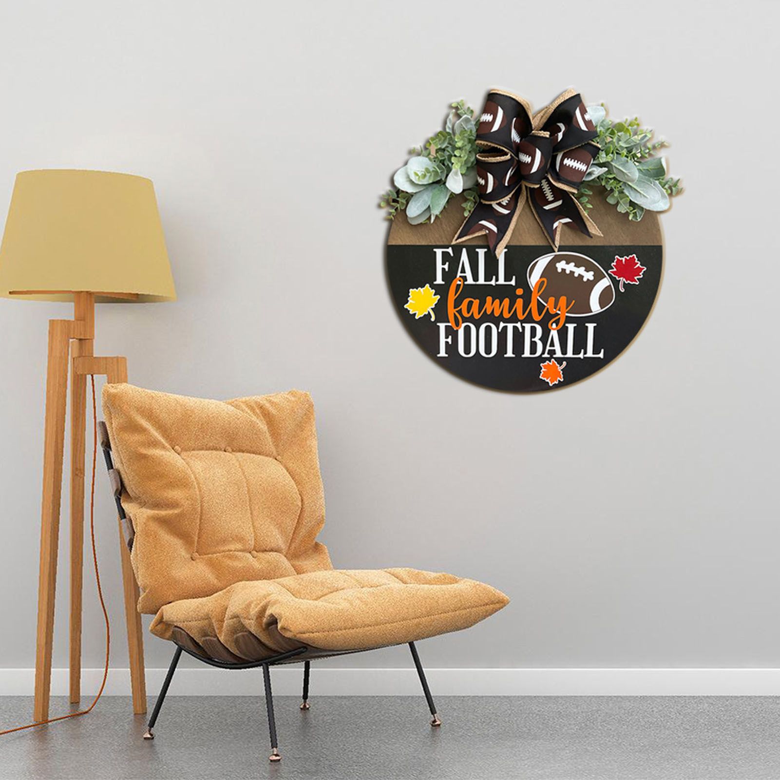 Front Door Sign Wooden Xmas Football Front Door Hanging Plaque Decor for Wall view 8