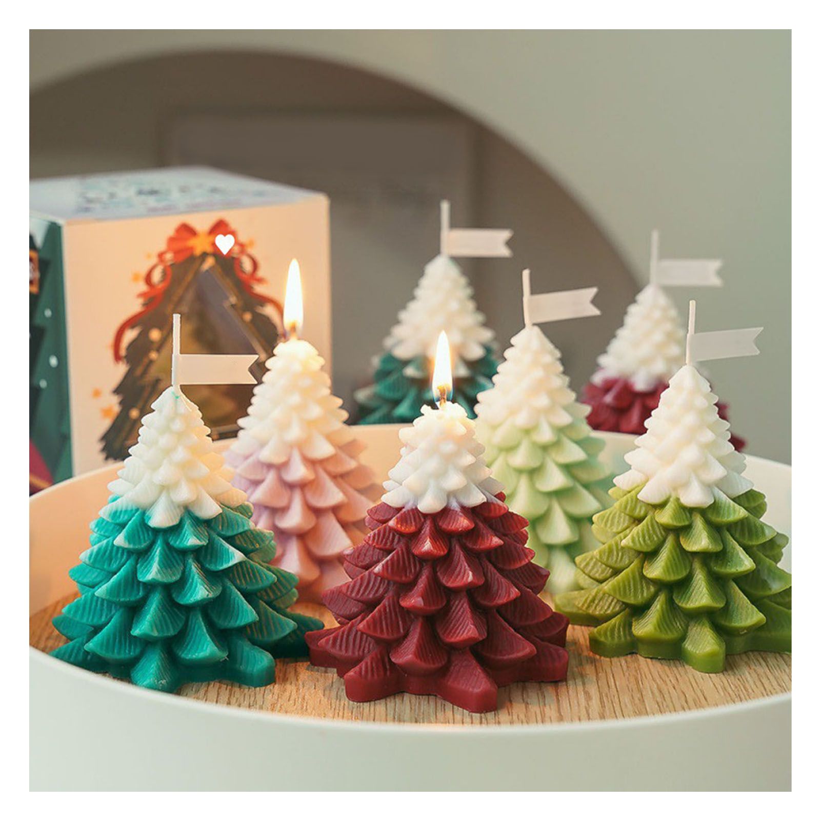 Xmas Tree Shaped Candle Multifunctional Aromatherapy Holiday Decorative Candle view 4