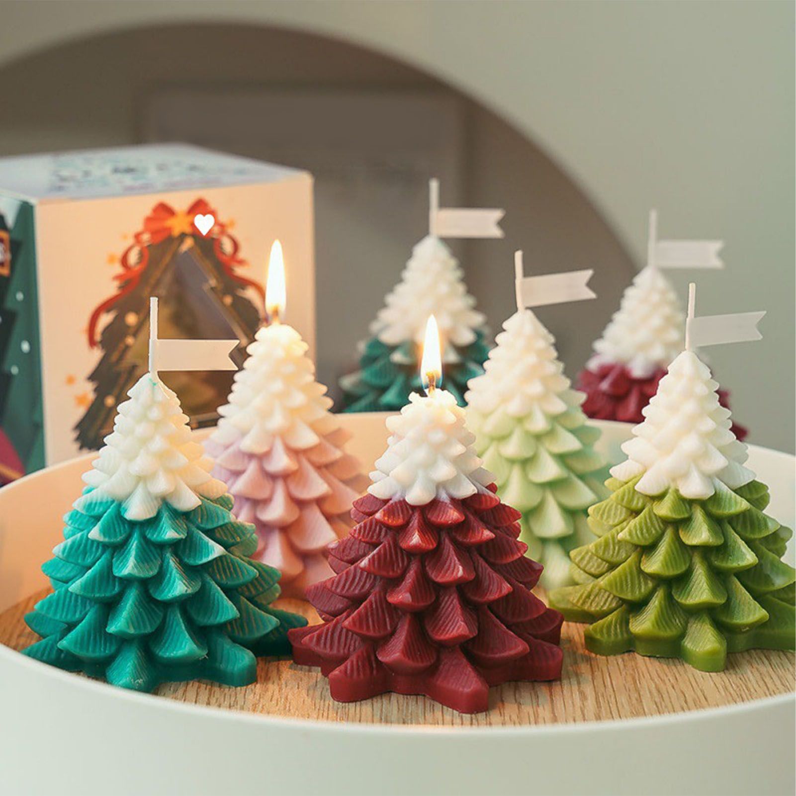 Xmas Tree Shaped Candle Multifunctional Aromatherapy Holiday Decorative Candle view 3