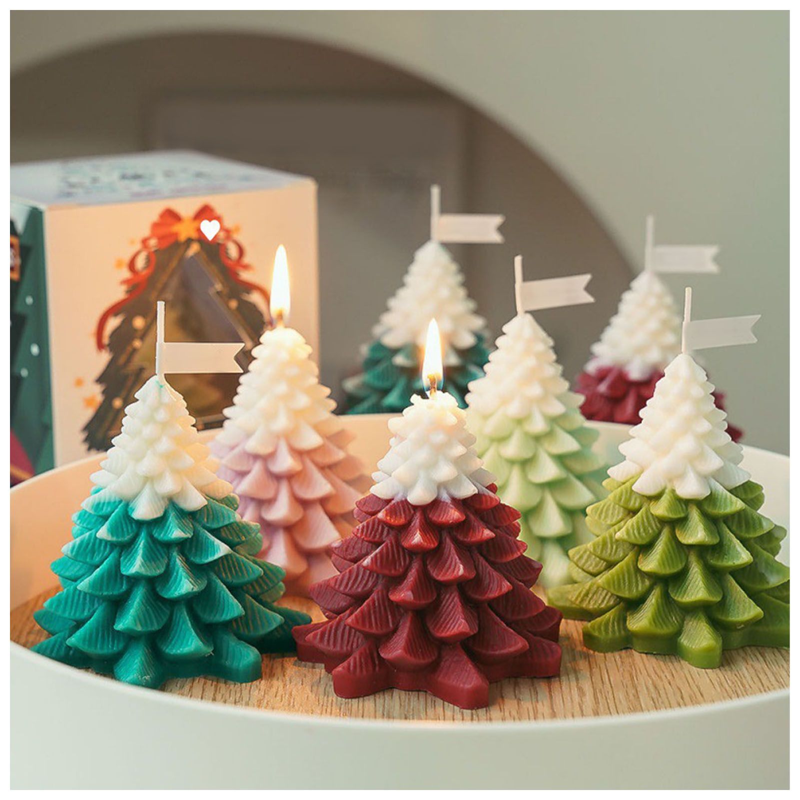 Xmas Tree Shaped Candle Multifunctional Aromatherapy Holiday Decorative Candle — image 1