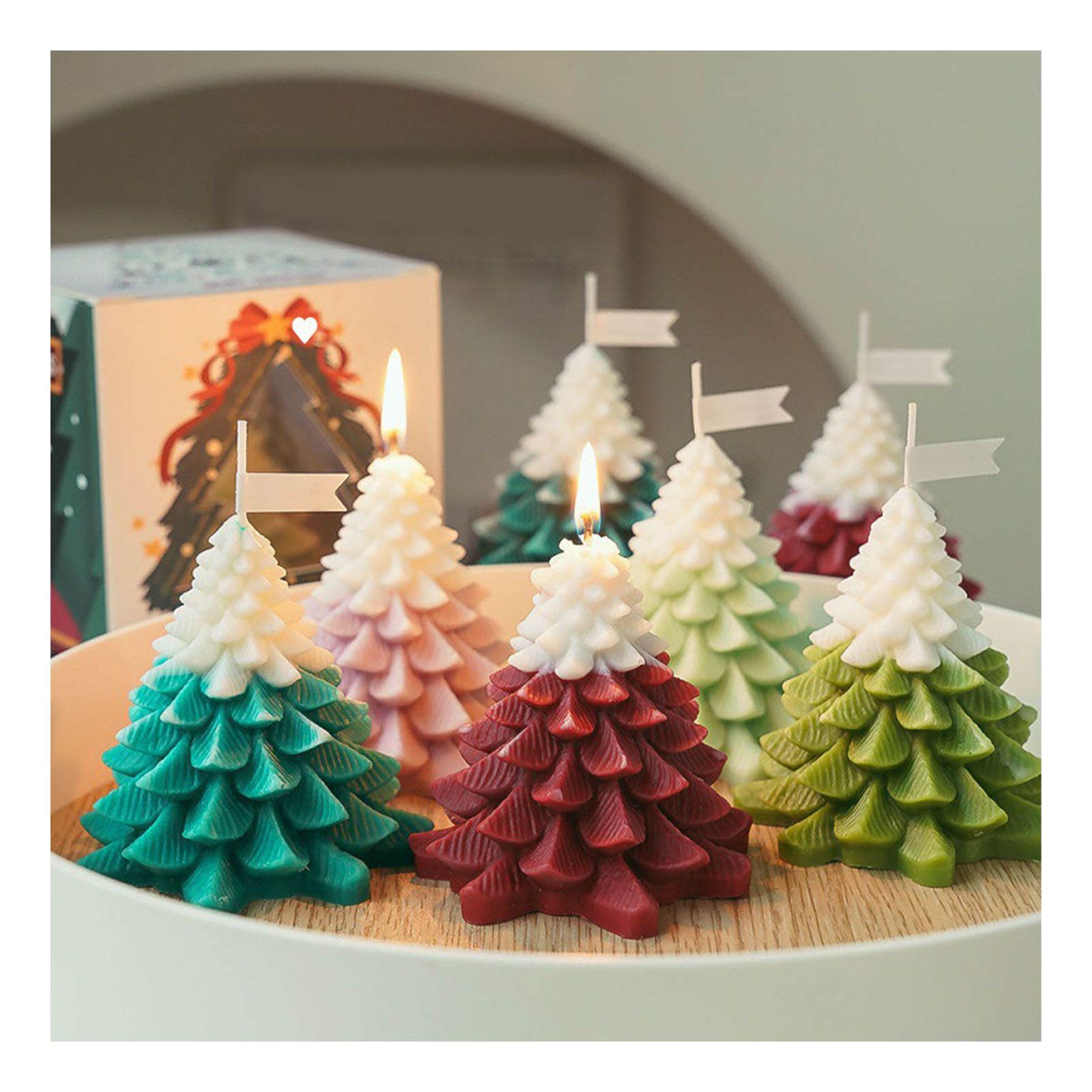 Xmas Tree Shaped Candle Multifunctional Aromatherapy Holiday Decorative Candle view 6