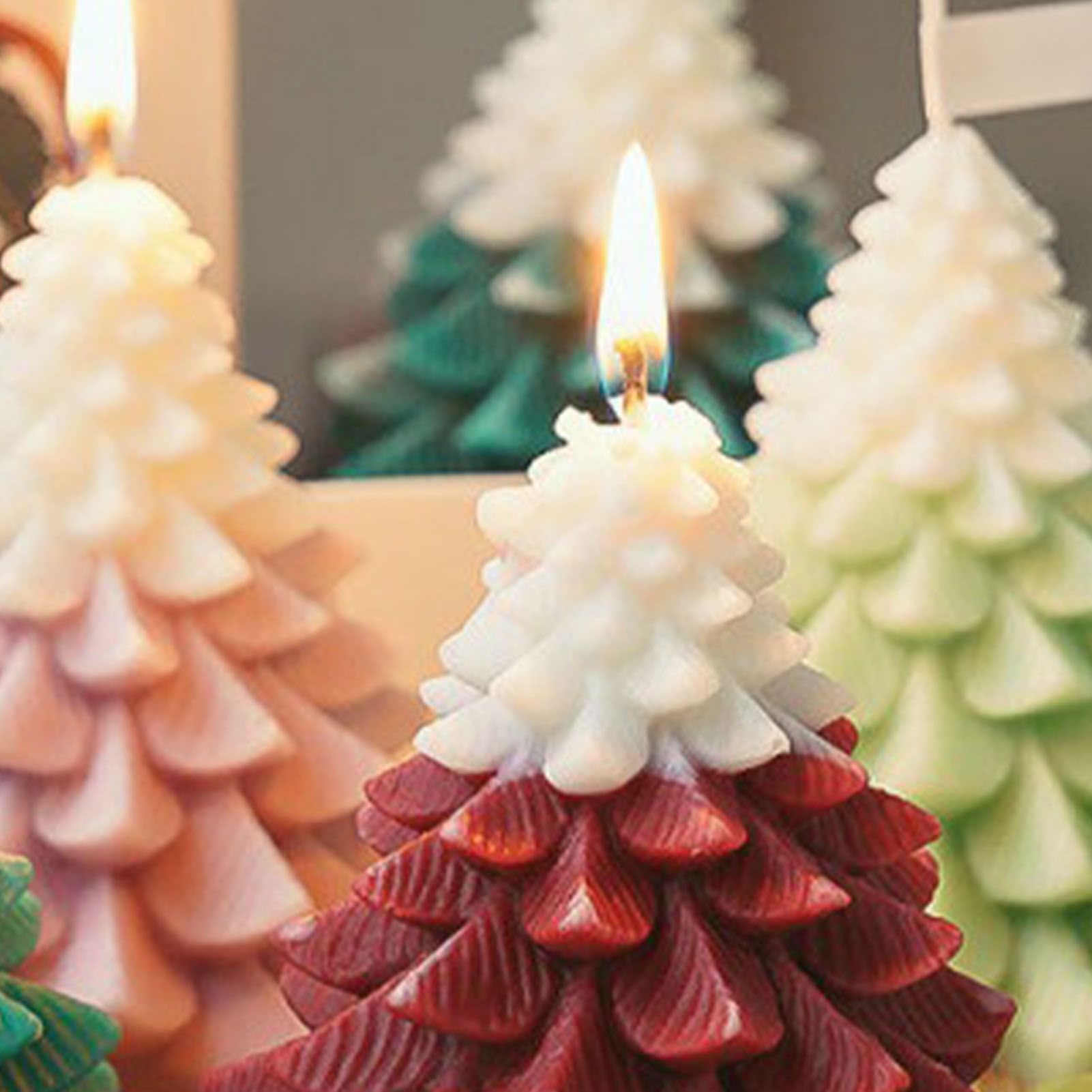 Xmas Tree Shaped Candle Multifunctional Aromatherapy Holiday Decorative Candle view 5