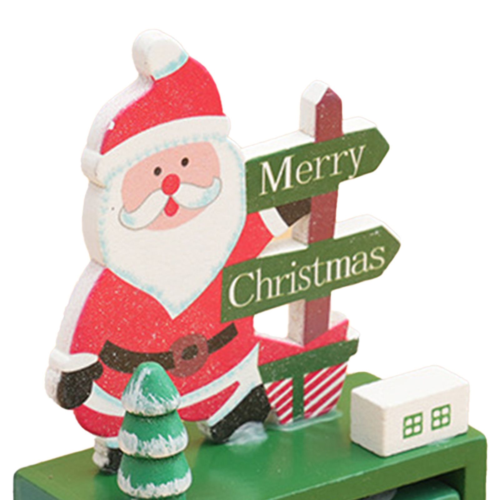 Xmas Desk Calendar Desktop Decoration Tabletop Number Date Wooden Blocks view 2