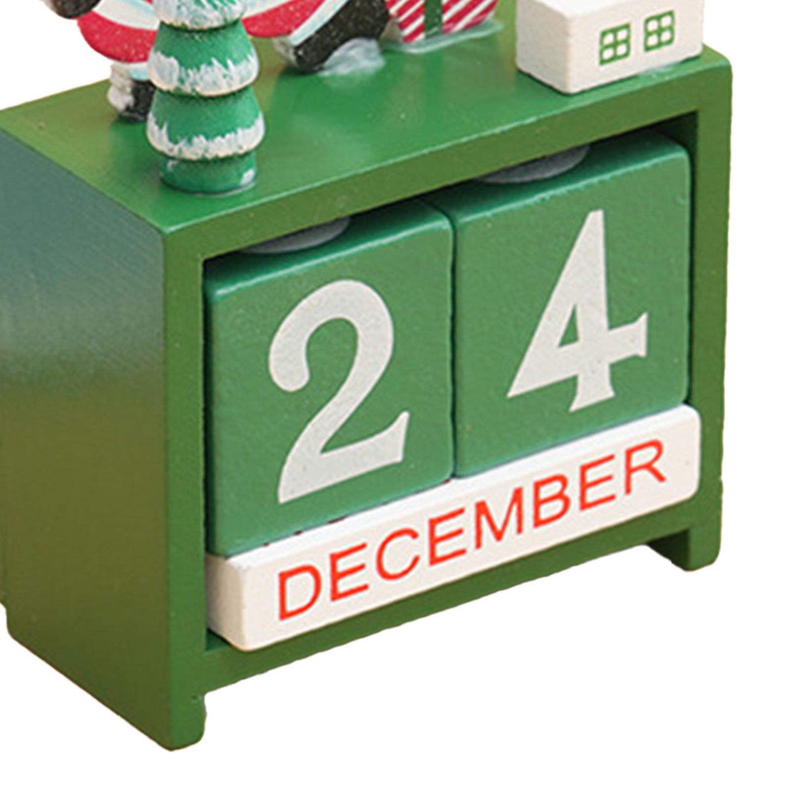 Xmas Desk Calendar Desktop Decoration Tabletop Number Date Wooden Blocks view 5