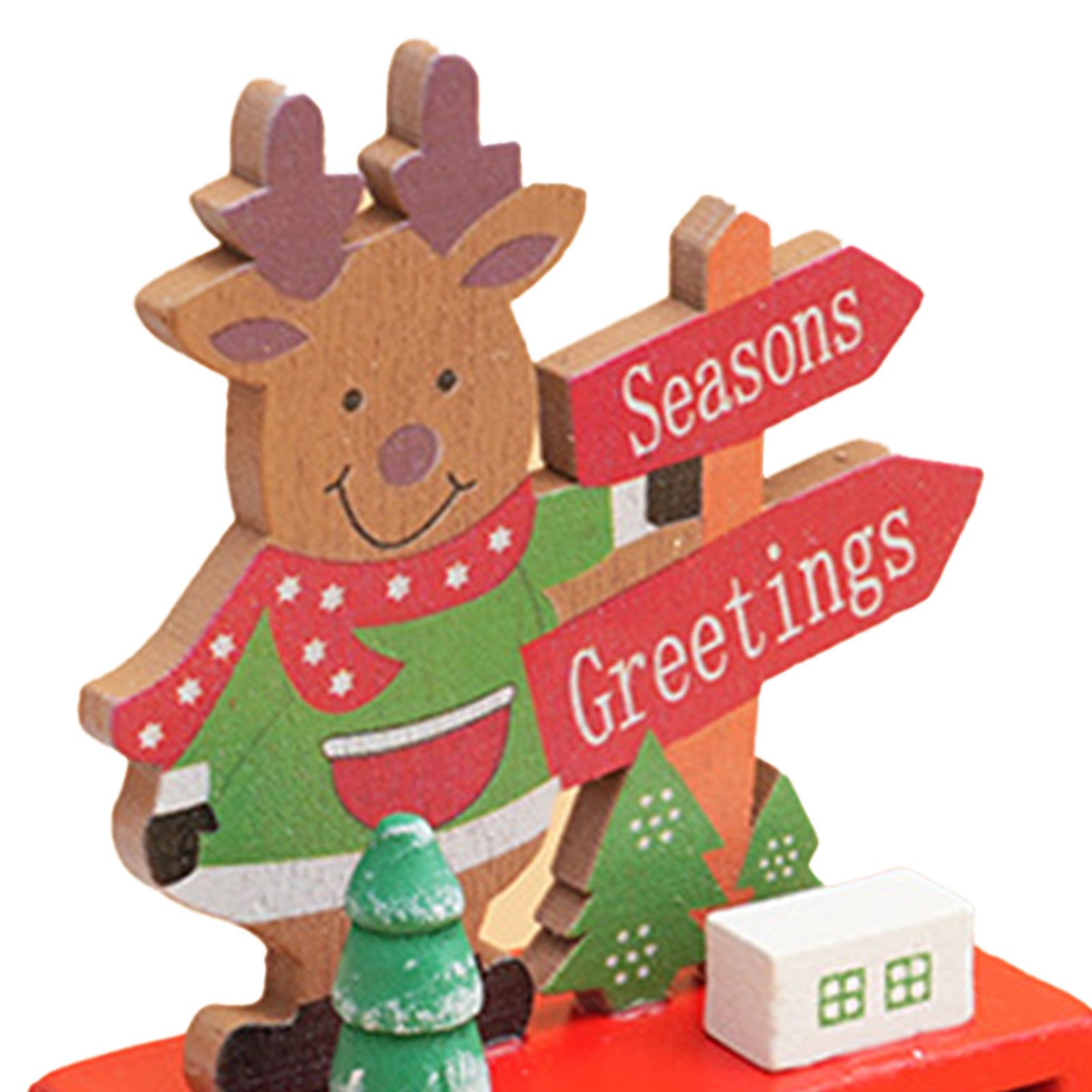 Xmas Desk Calendar Desktop Decoration Tabletop Number Date Wooden Blocks view 2