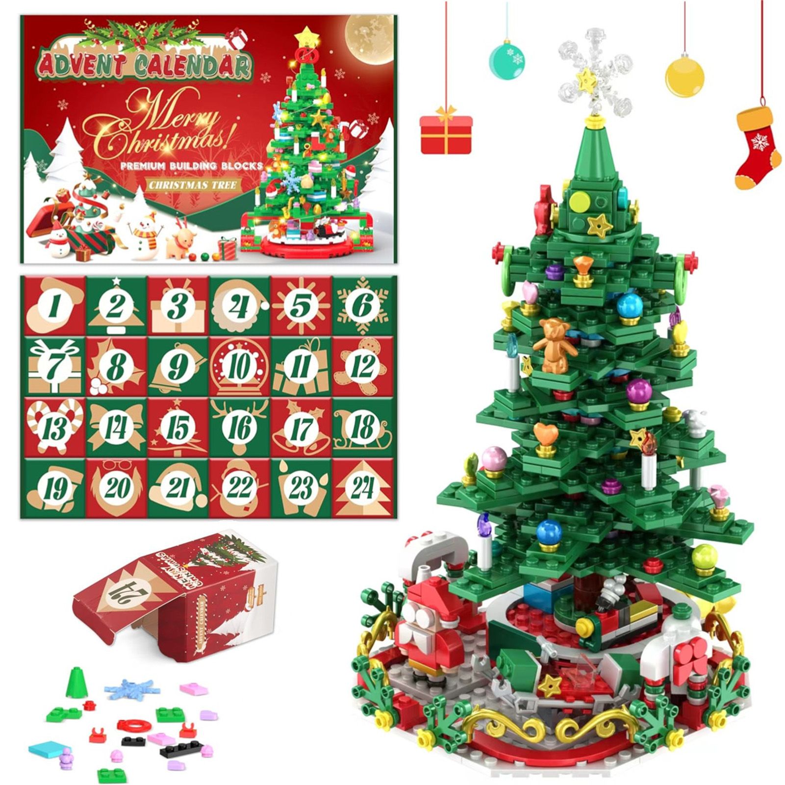 Advent Calendar Building Blocks Set Surprise Box Countdown Building Set with view 3