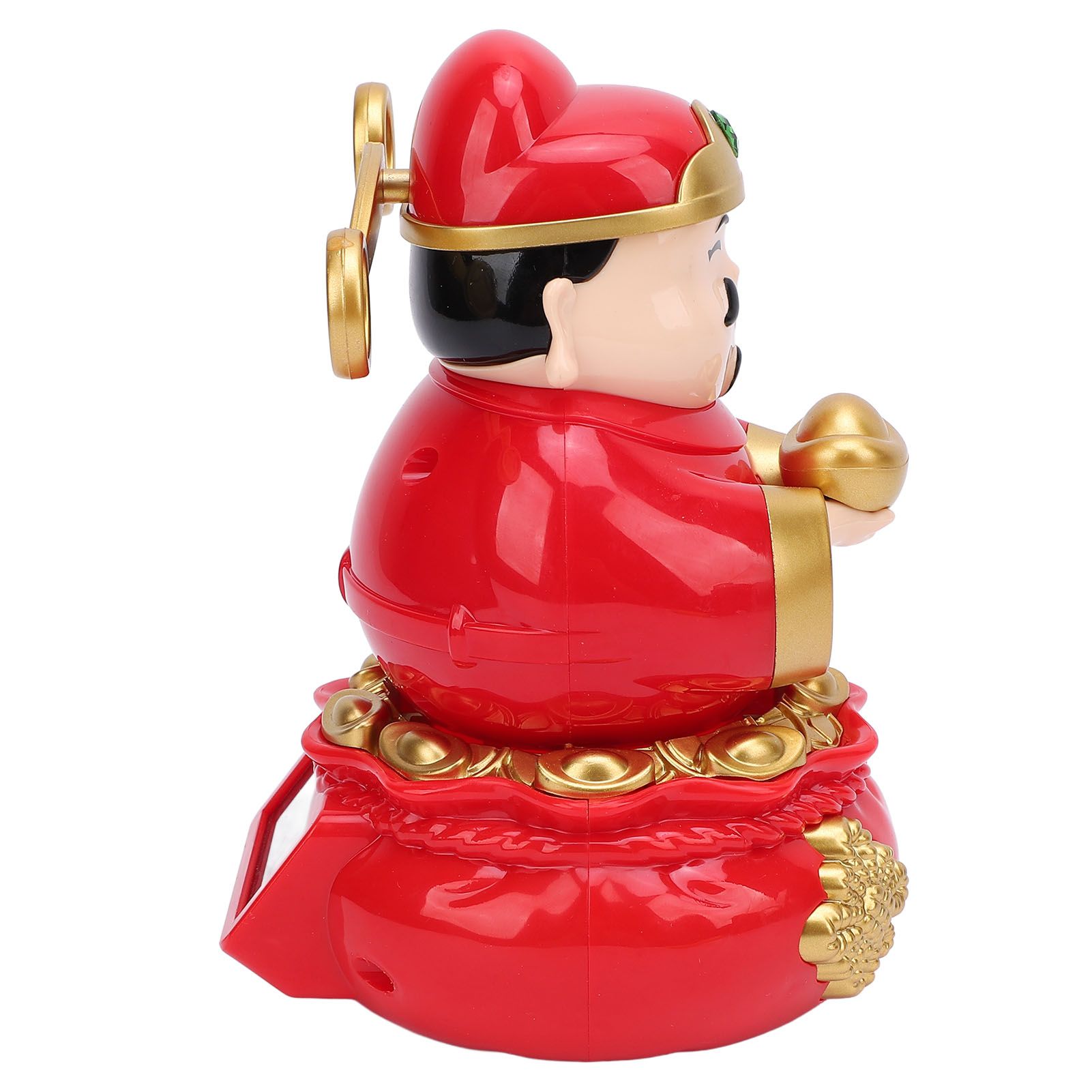 Caishen Statue Solar Light Sensing Auto Shaking Lovely God of Wealth Statue view 6