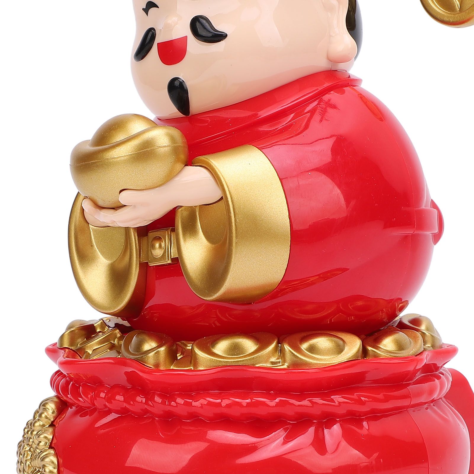 Caishen Statue Solar Light Sensing Auto Shaking Lovely God of Wealth Statue view 7