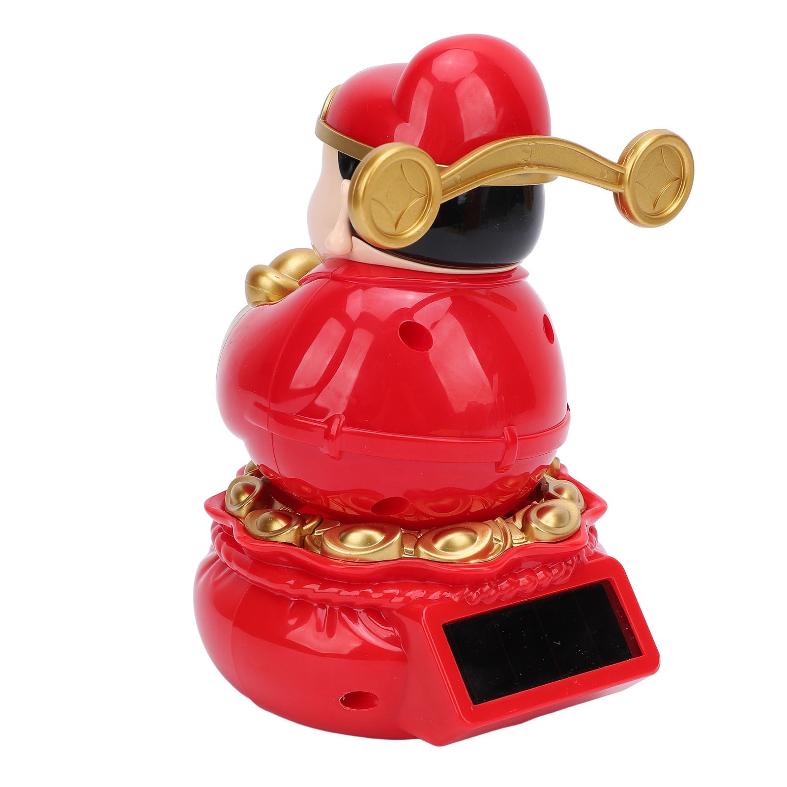 Caishen Statue Solar Light Sensing Auto Shaking Lovely God of Wealth Statue view 9