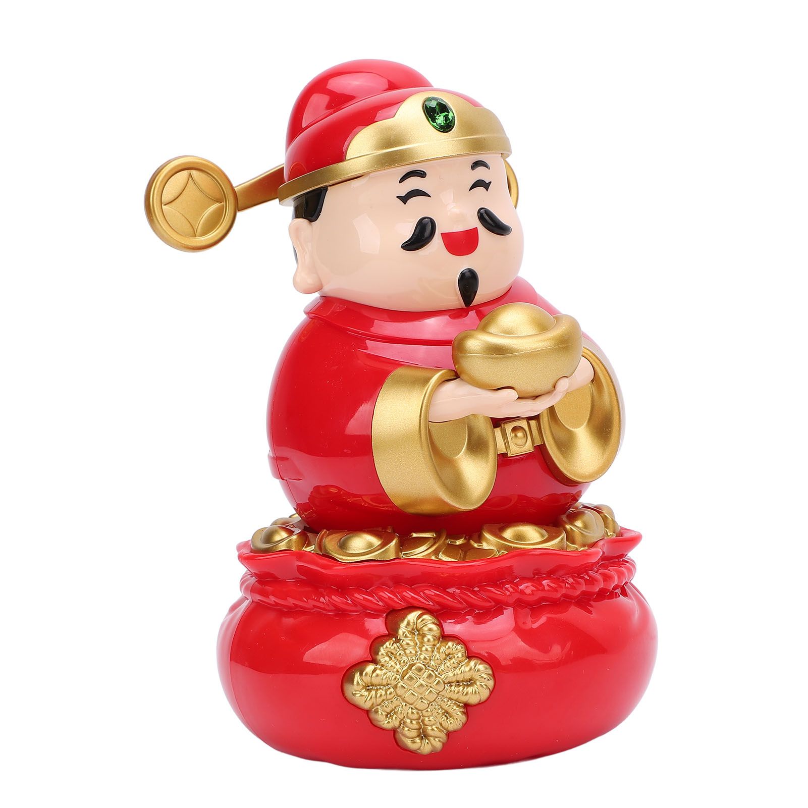 Caishen Statue Solar Light Sensing Auto Shaking Lovely God of Wealth Statue view 10
