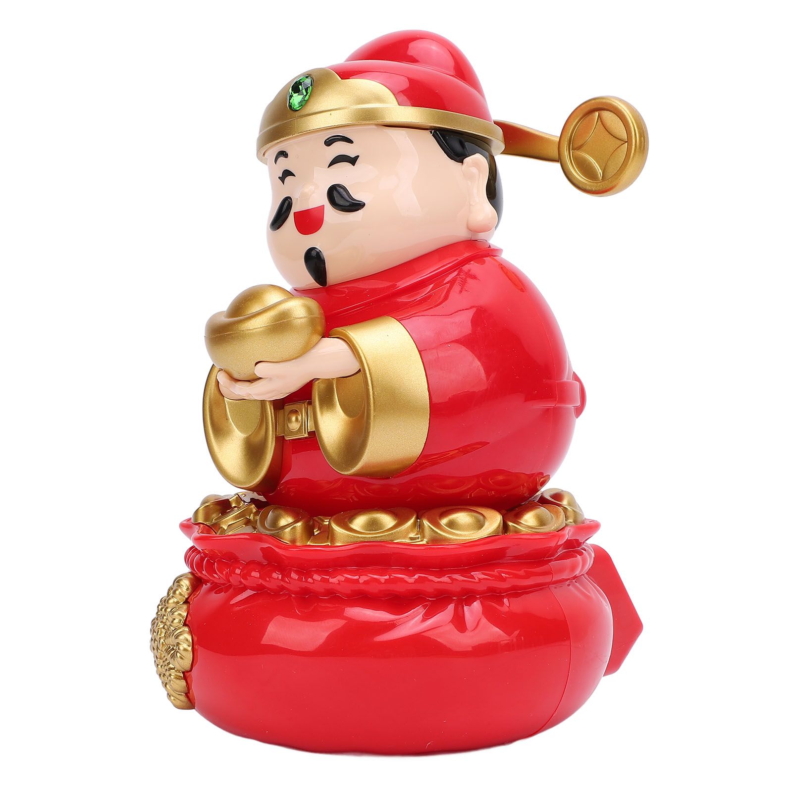 Caishen Statue Solar Light Sensing Auto Shaking Lovely God of Wealth Statue view 11