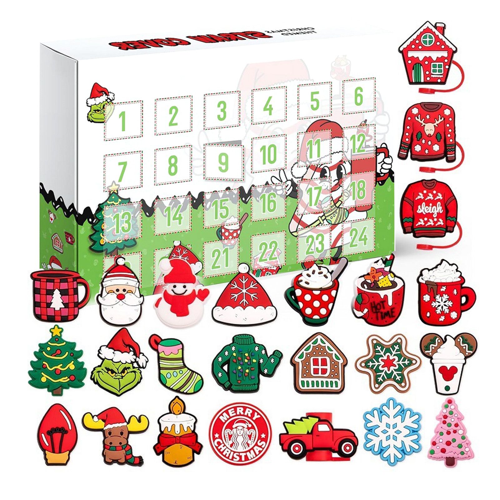 Advent Calendar 2024 Straw Toppers 24 Days of Surprises Xmas Calendars with view 3