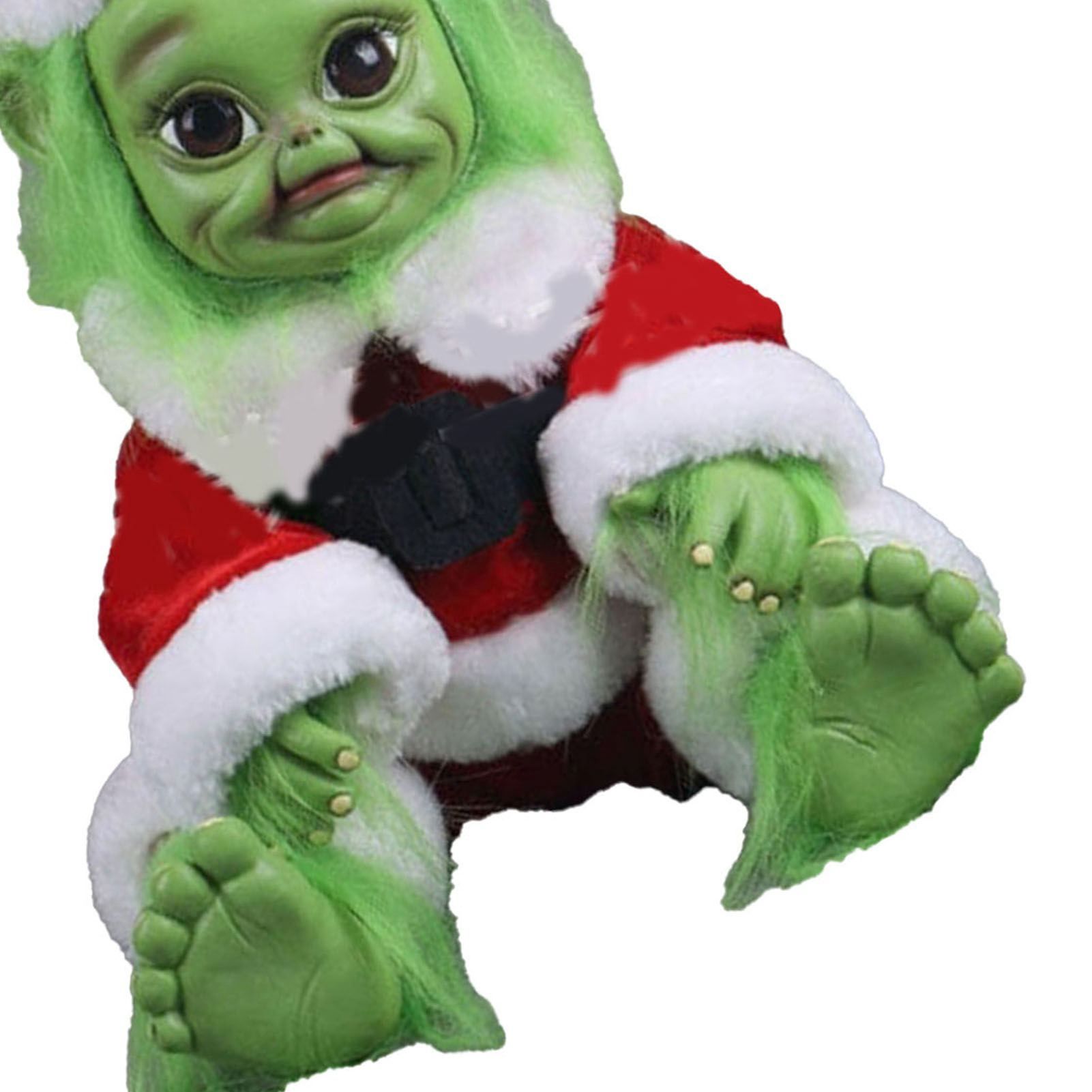 Green Hair Monster Doll with Xmas Clothes Unique Green Fur Monster Doll for view 2