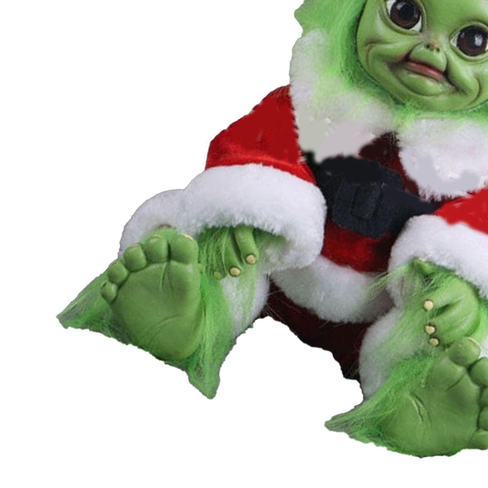 Green Hair Monster Doll with Xmas Clothes Unique Green Fur Monster Doll for view 7