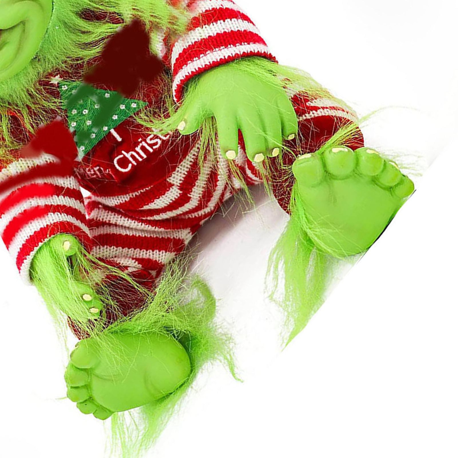 Xmas Plush Doll Toy Resin Cute and Ugly Green Monster Furry Elf Doll Xmas view 7