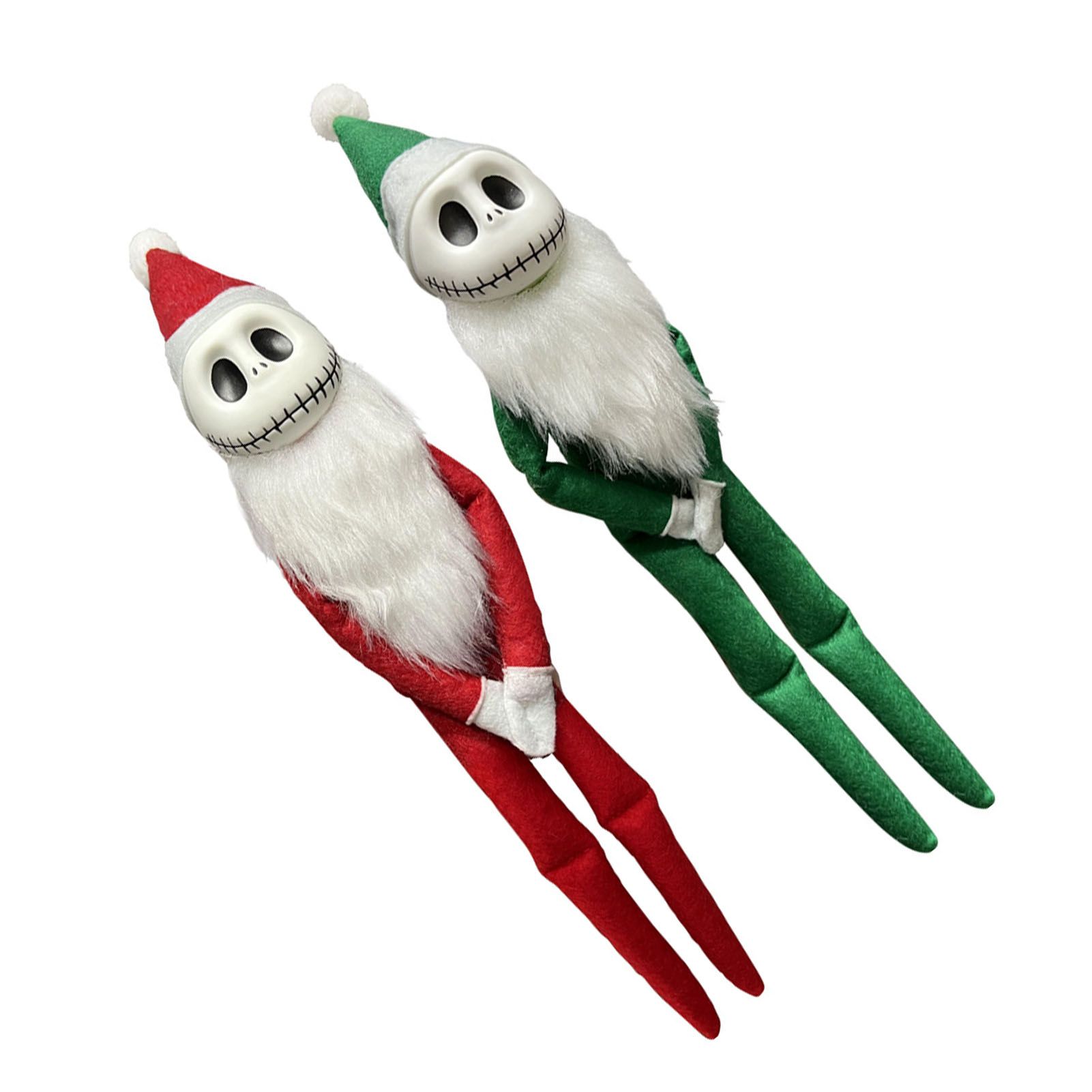 2pcs Xmas Ornament Holiday Figure PVC Skellington Doll Toy for Home Office — image 1