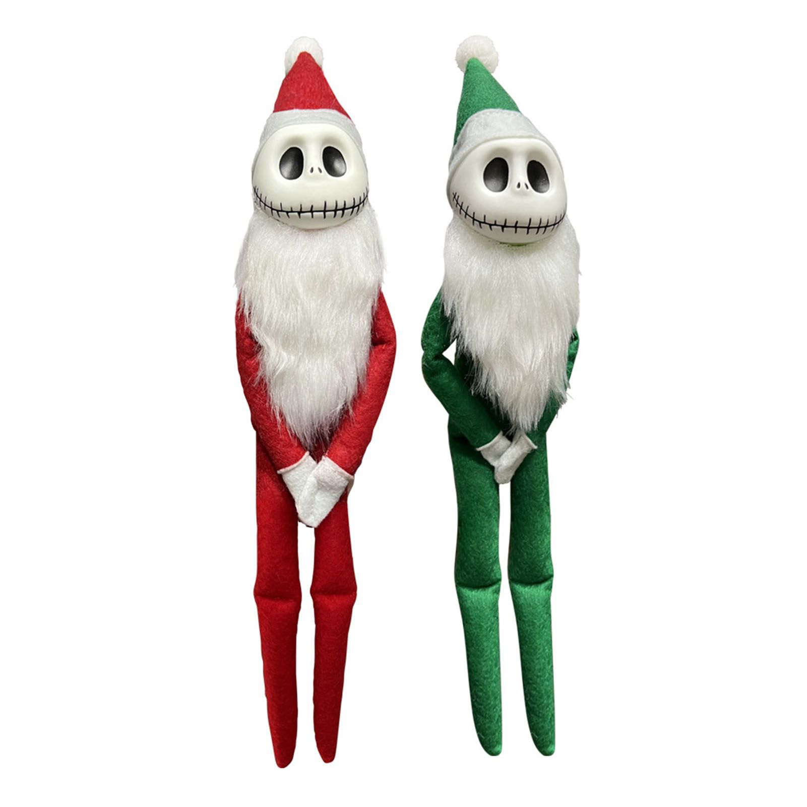 2pcs Xmas Ornament Holiday Figure PVC Skellington Doll Toy for Home Office view 3