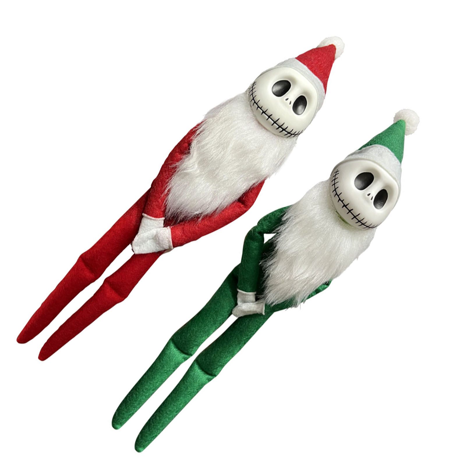 2pcs Xmas Ornament Holiday Figure PVC Skellington Doll Toy for Home Office view 4