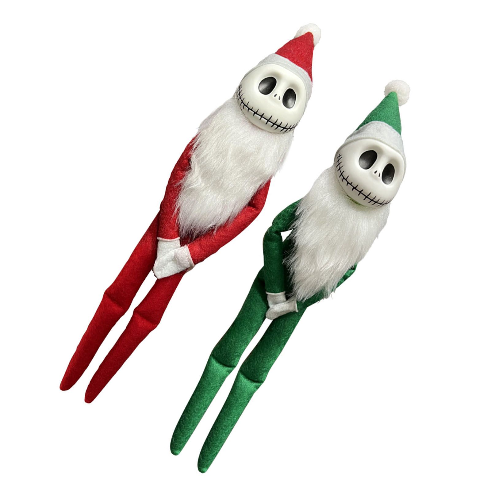 2pcs Xmas Ornament Holiday Figure PVC Skellington Doll Toy for Home Office view 6