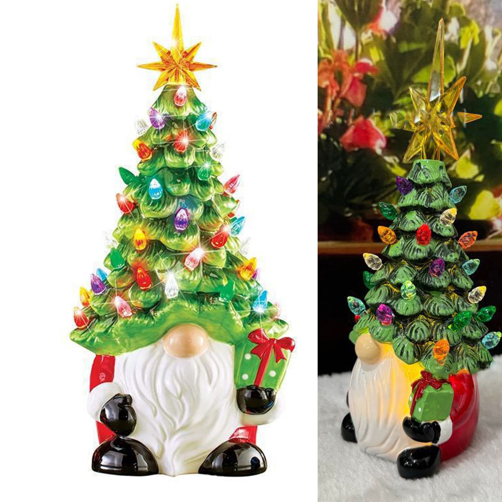 Dwarf Statue with Color Lights Battery Operated Resin Holiday Ornament for view 6