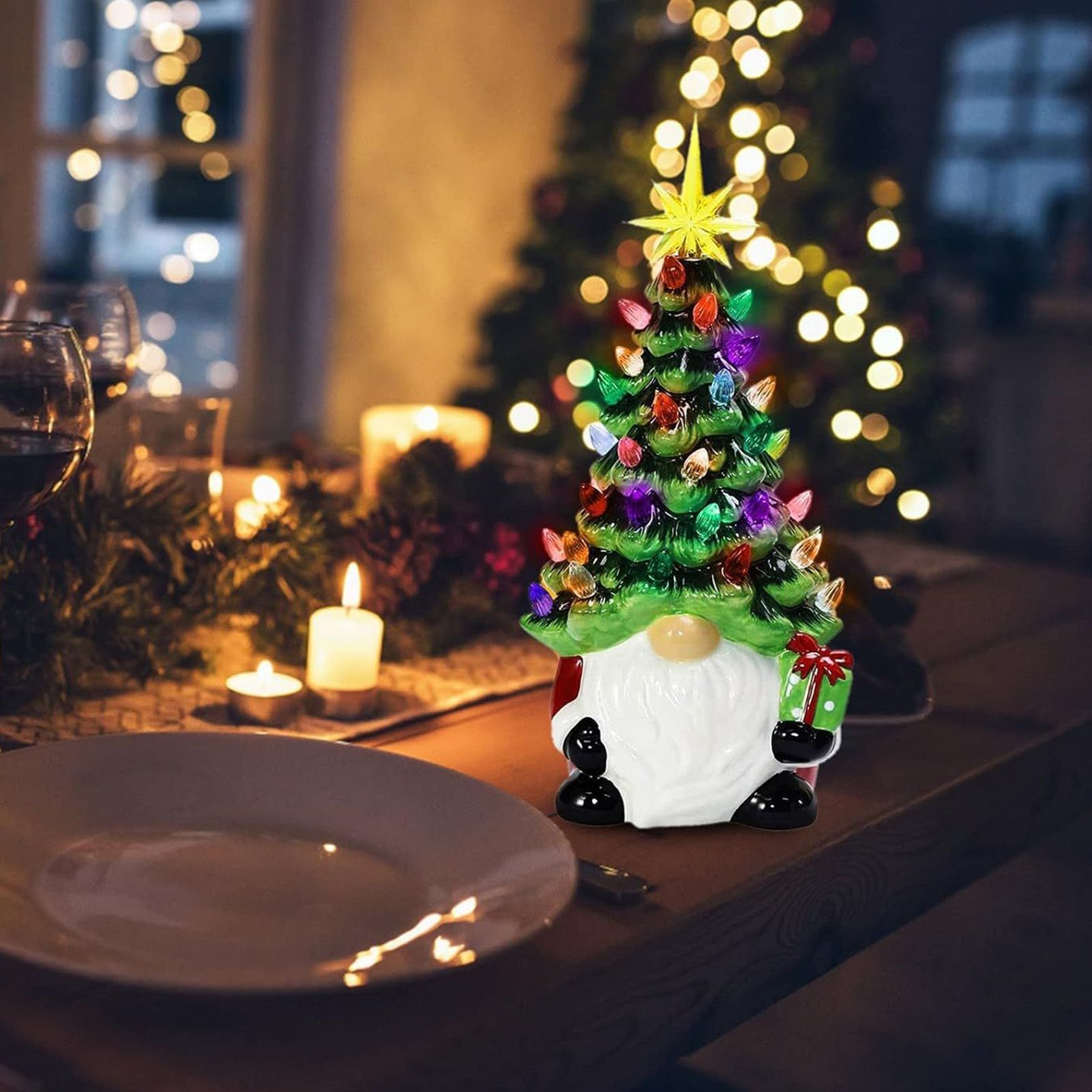 Dwarf Statue with Color Lights Battery Operated Resin Holiday Ornament for view 8