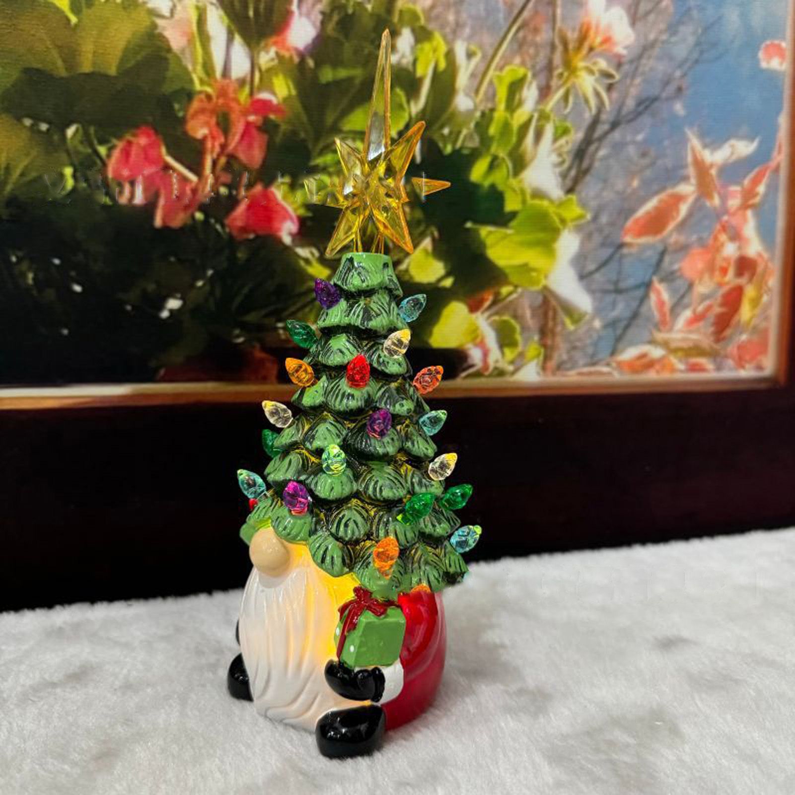 Dwarf Statue with Color Lights Battery Operated Resin Holiday Ornament for view 10