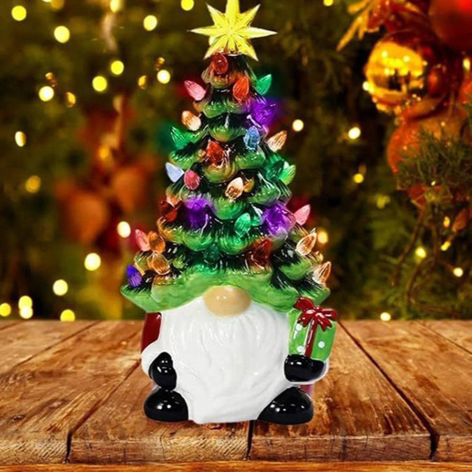 Dwarf Statue with Color Lights Battery Operated Resin Holiday Ornament for view 12