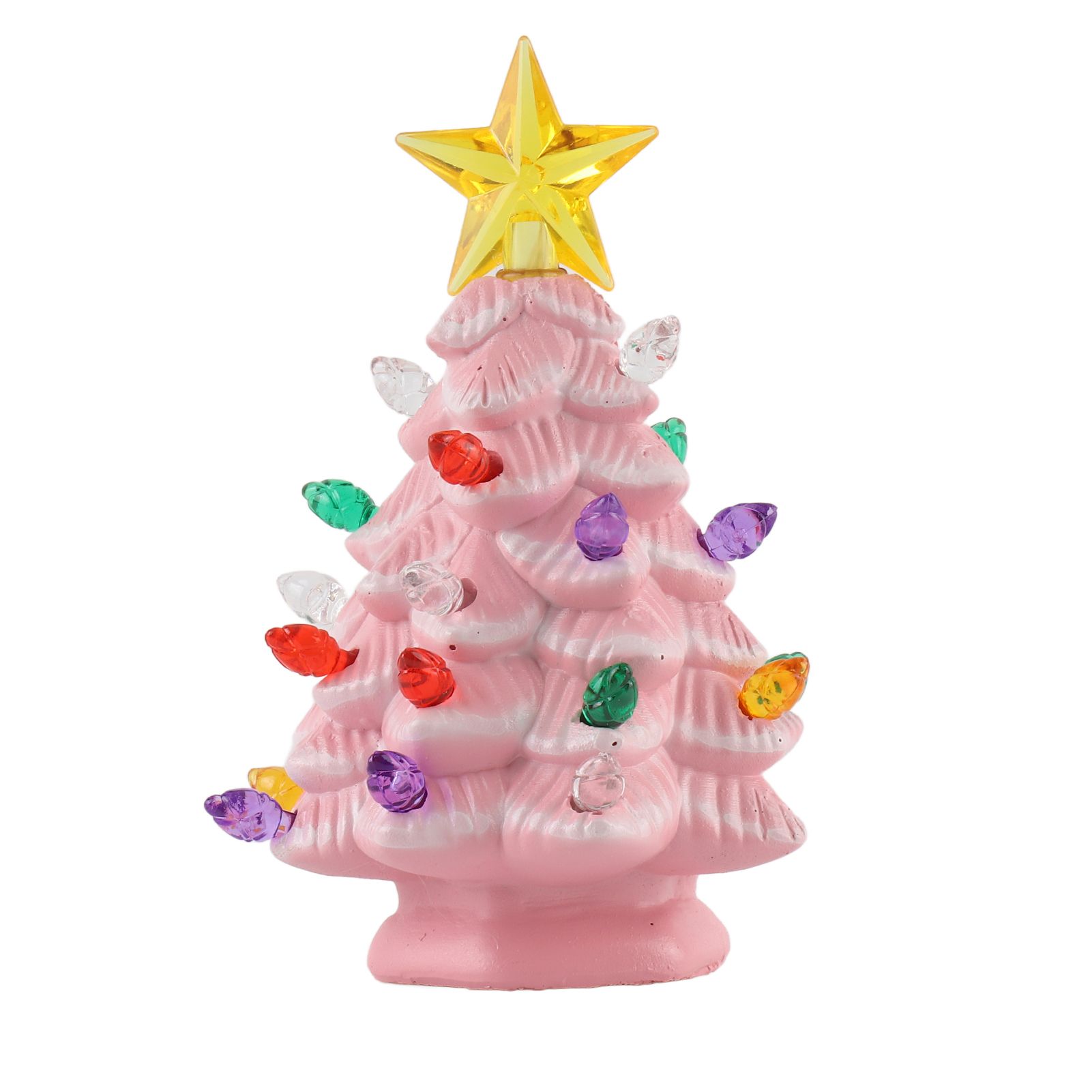 Resin Xmas Tree 4 Inch Colorful Miniature Xmas Tree Figurine Holiday view 2