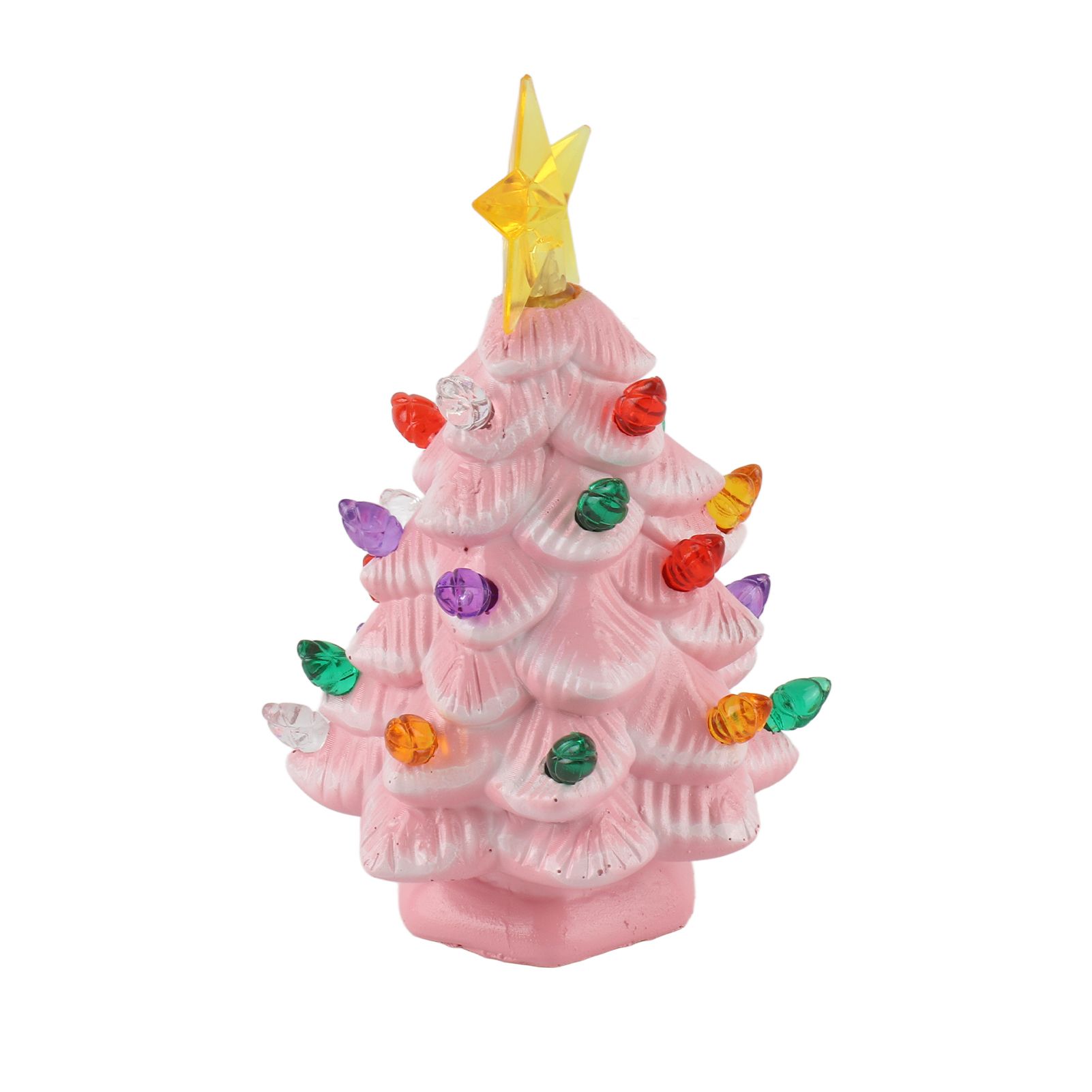 Resin Xmas Tree 4 Inch Colorful Miniature Xmas Tree Figurine Holiday view 3