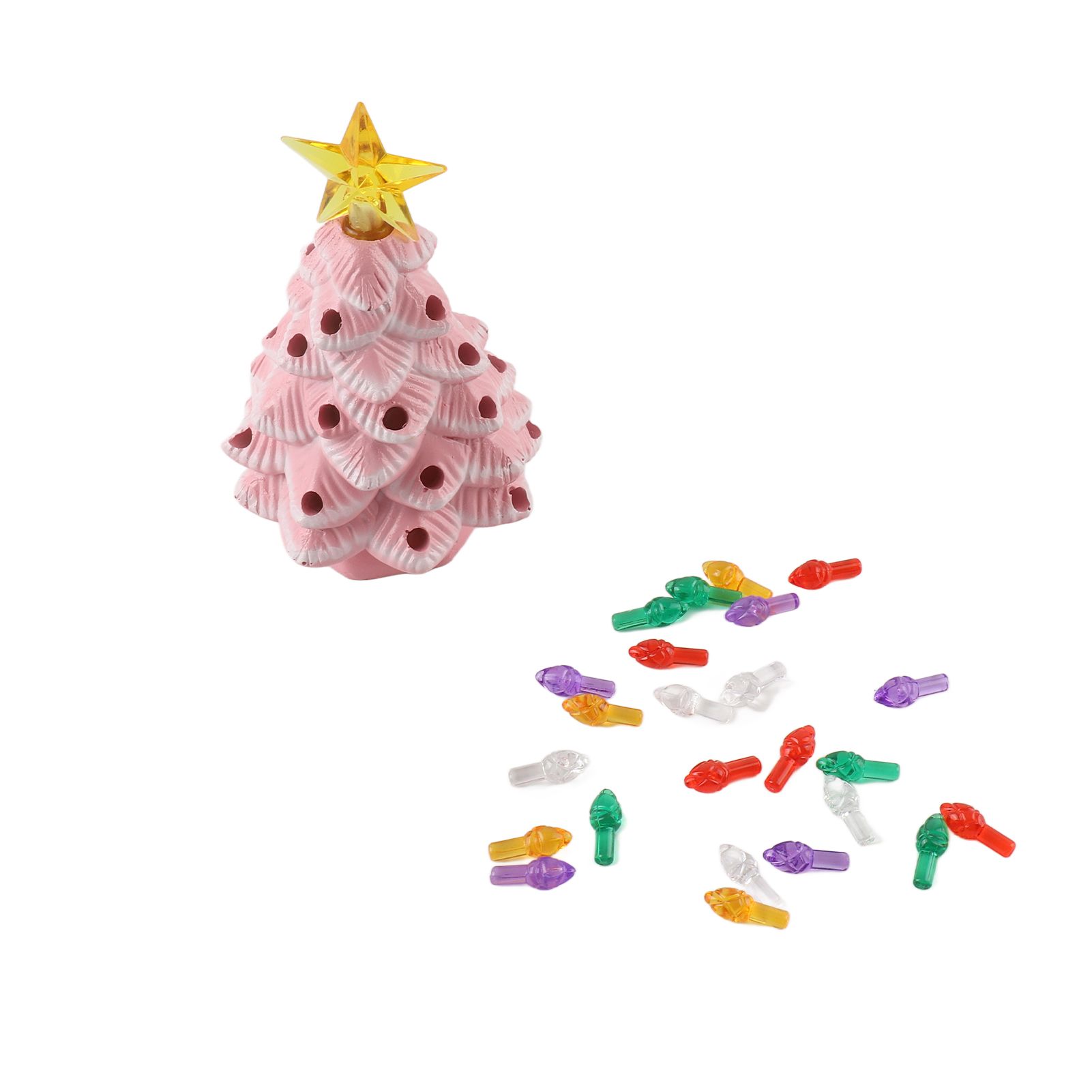 Resin Xmas Tree 4 Inch Colorful Miniature Xmas Tree Figurine Holiday view 4