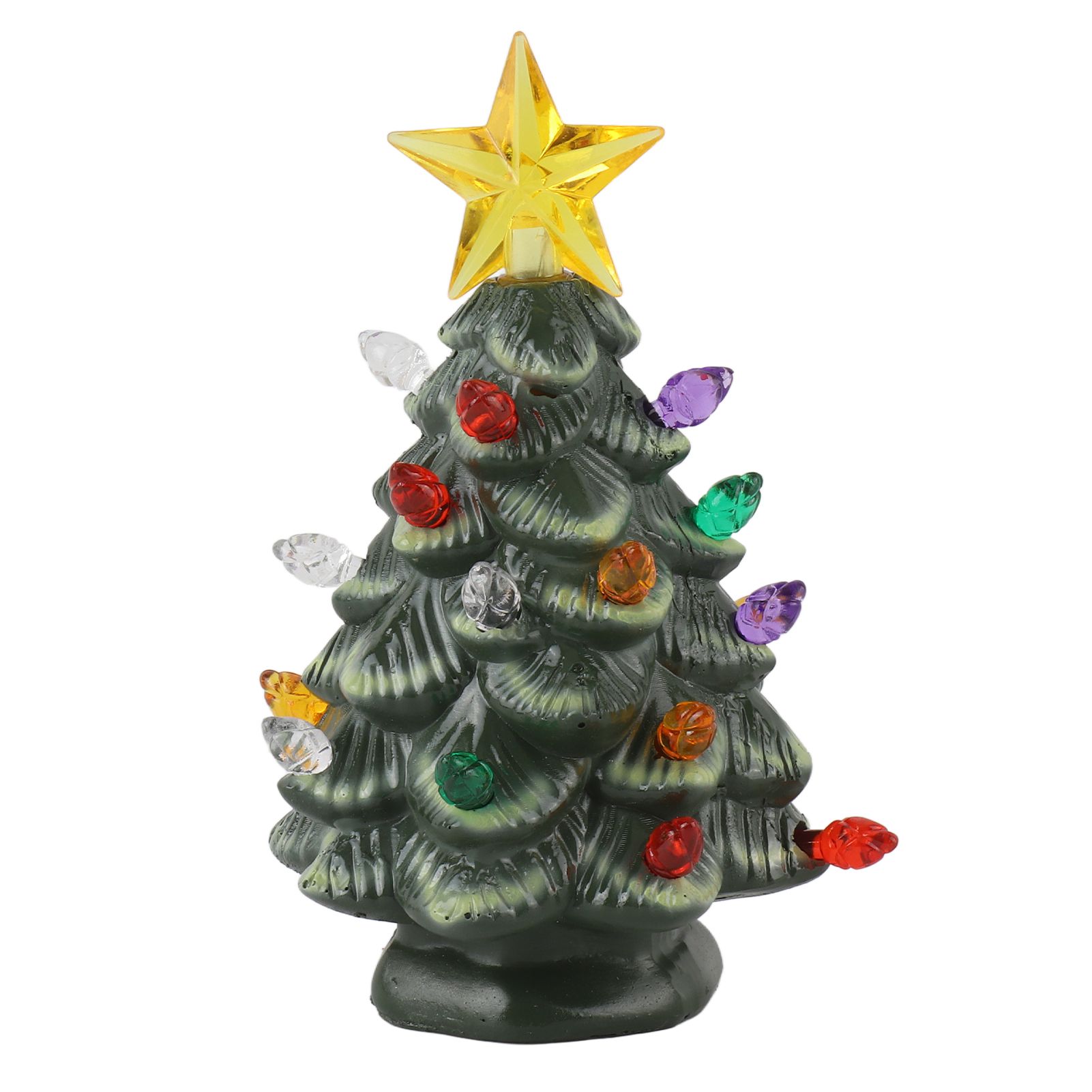 Resin Xmas Tree 4 Inch Colorful Miniature Xmas Tree Figurine Holiday view 2