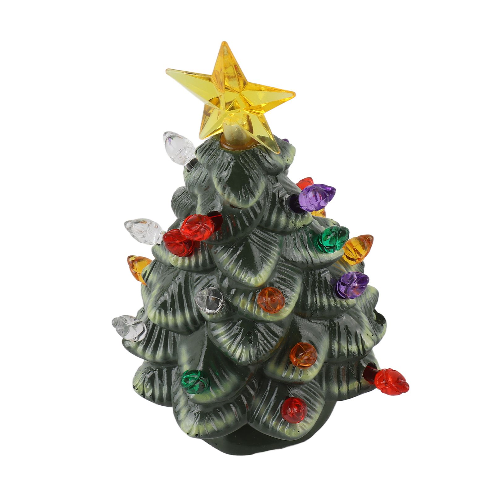 Resin Xmas Tree 4 Inch Colorful Miniature Xmas Tree Figurine Holiday view 3