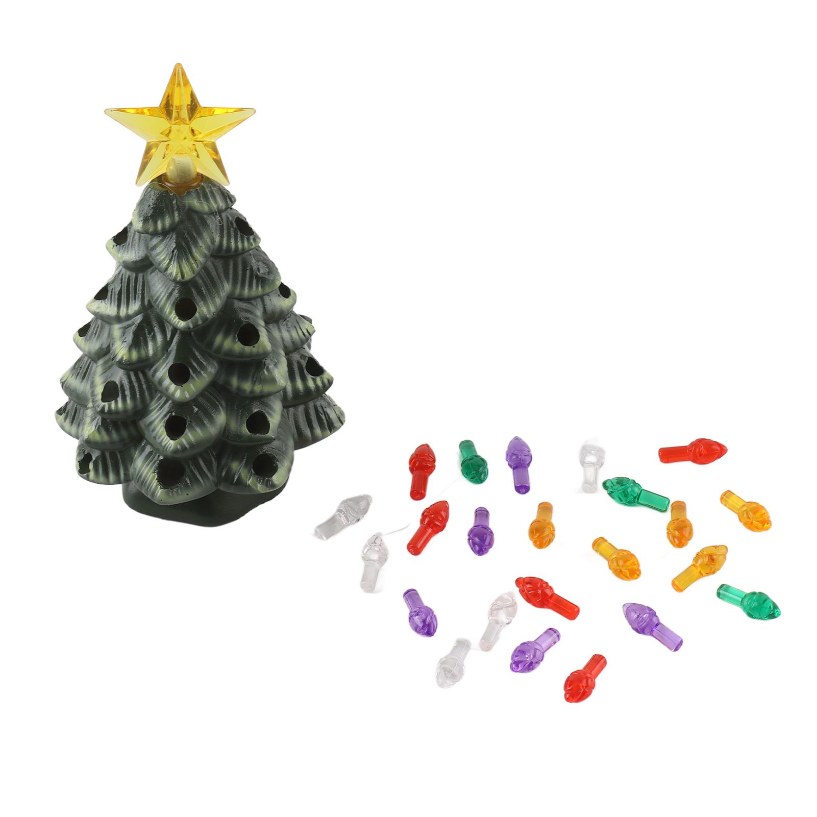 Resin Xmas Tree 4 Inch Colorful Miniature Xmas Tree Figurine Holiday view 4