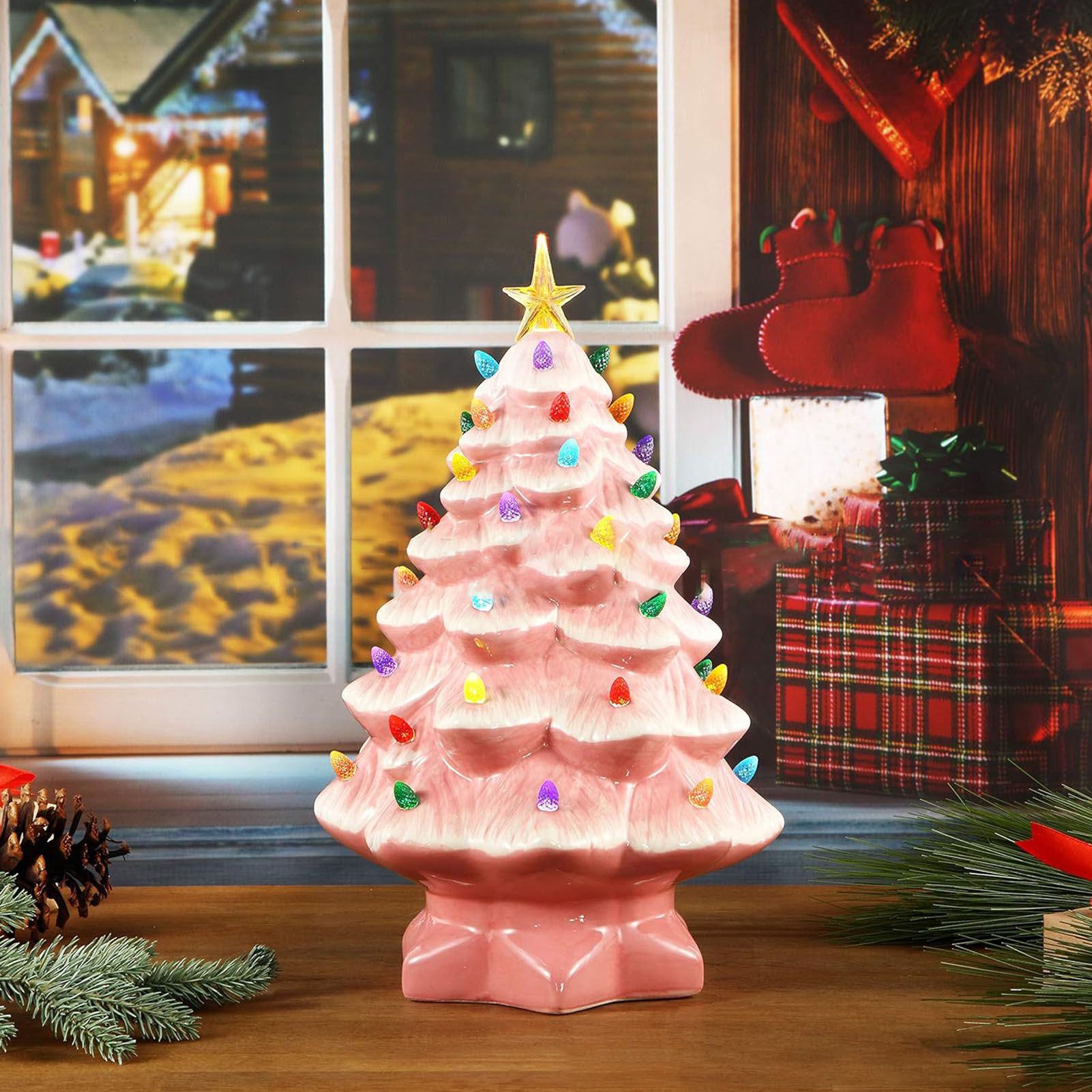 Xmas Tree Decoration Resin Exquisite Xmas Tree Figurine Statue Home Decor Gift view 10
