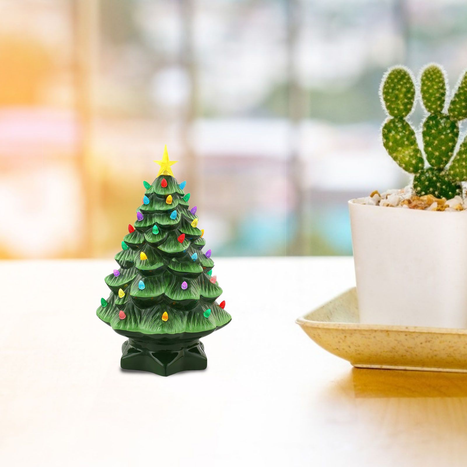 Xmas Tree Decoration Resin Exquisite Xmas Tree Figurine Statue Home Decor Gift view 8