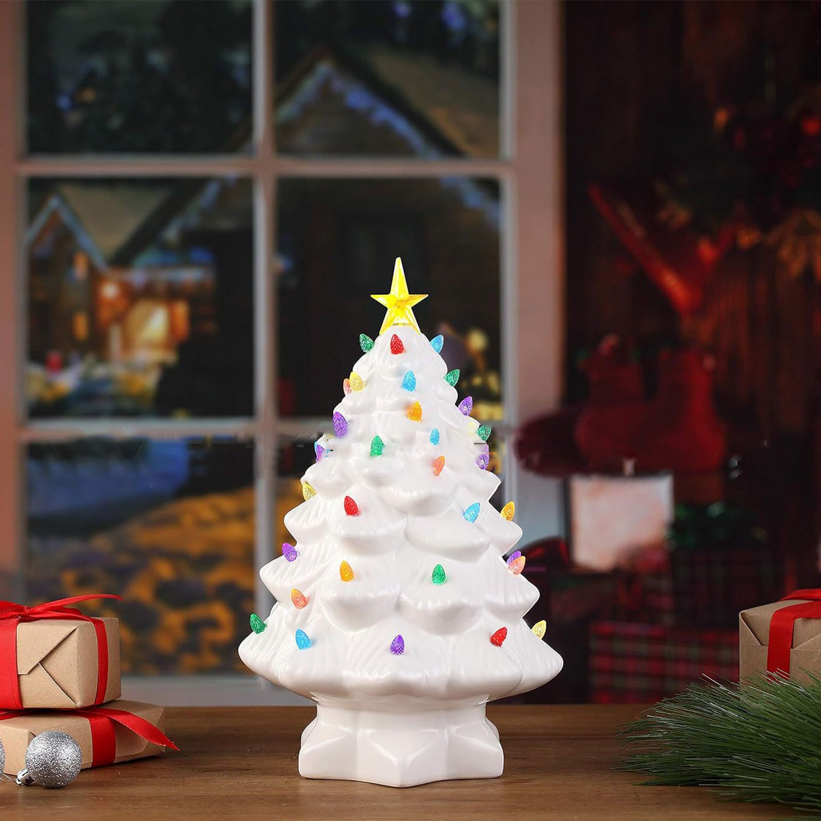 Xmas Tree Decoration Resin Exquisite Xmas Tree Figurine Statue Home Decor Gift view 10