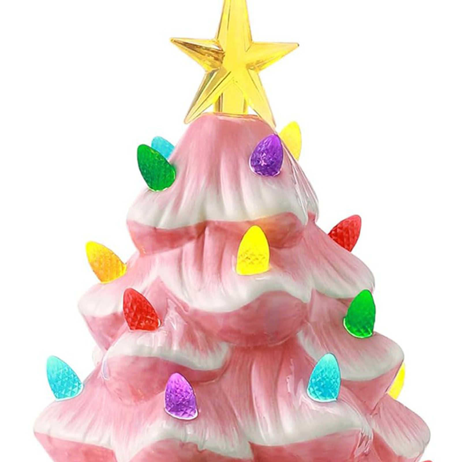 Resin Xmas Tree Exquisite Miniature Xmas Tree Figurines Holiday Decoration for view 7