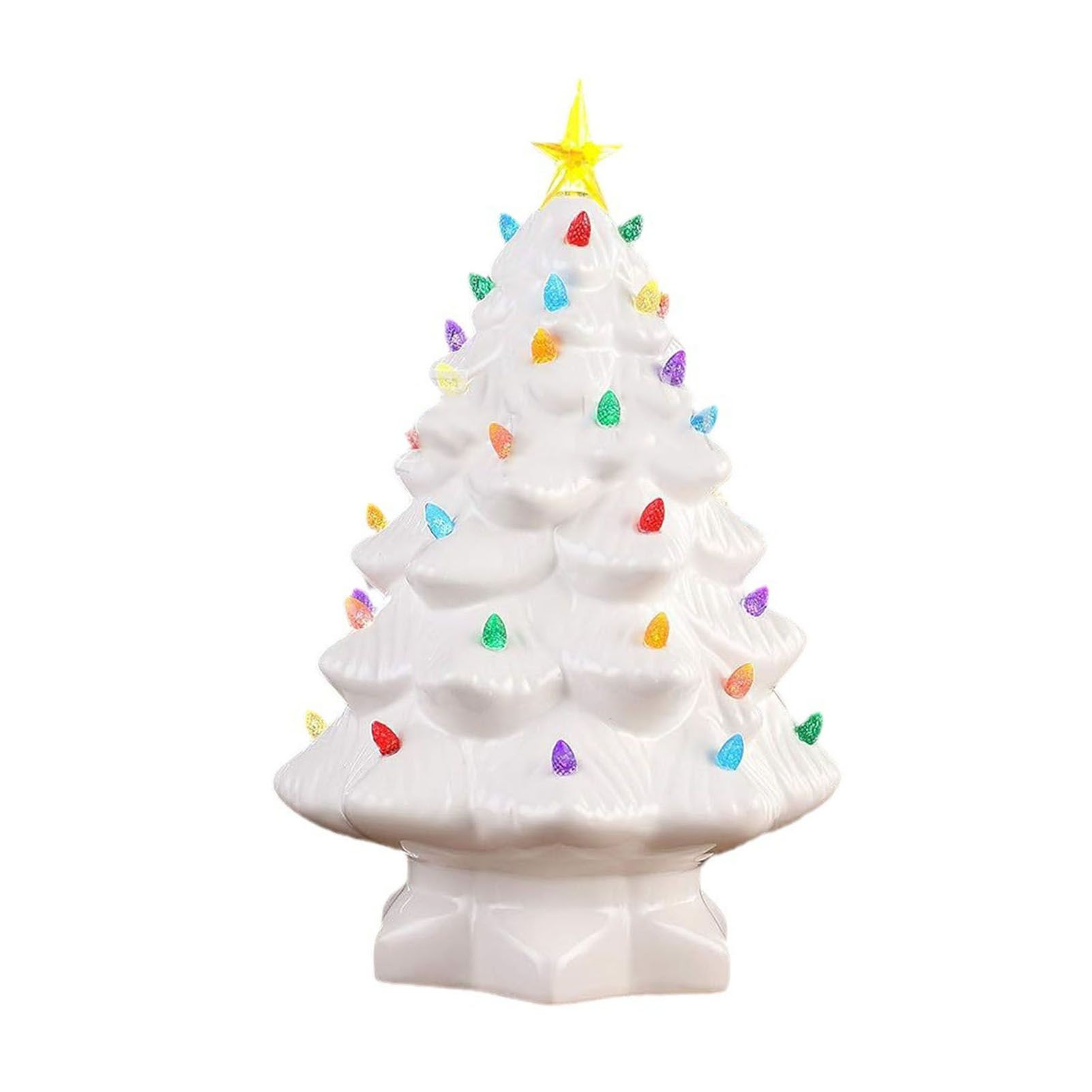 Resin Xmas Tree Exquisite Miniature Xmas Tree Figurines Holiday Decoration for view 3