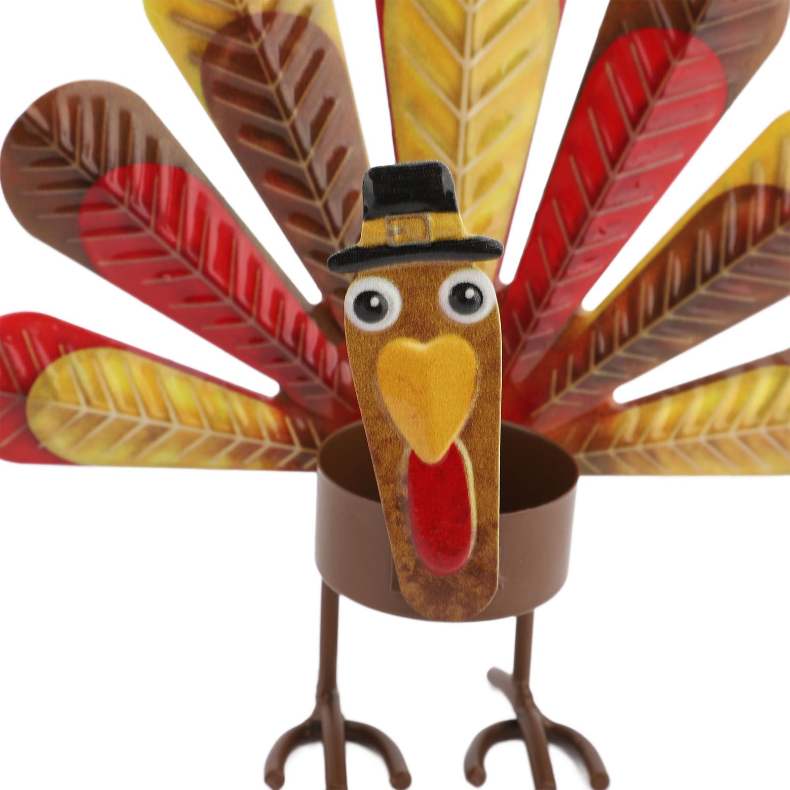 2Pcs Thanksgiving Turkey Candle Holder Cute Look Versatile Alloy Table Turkey view 5