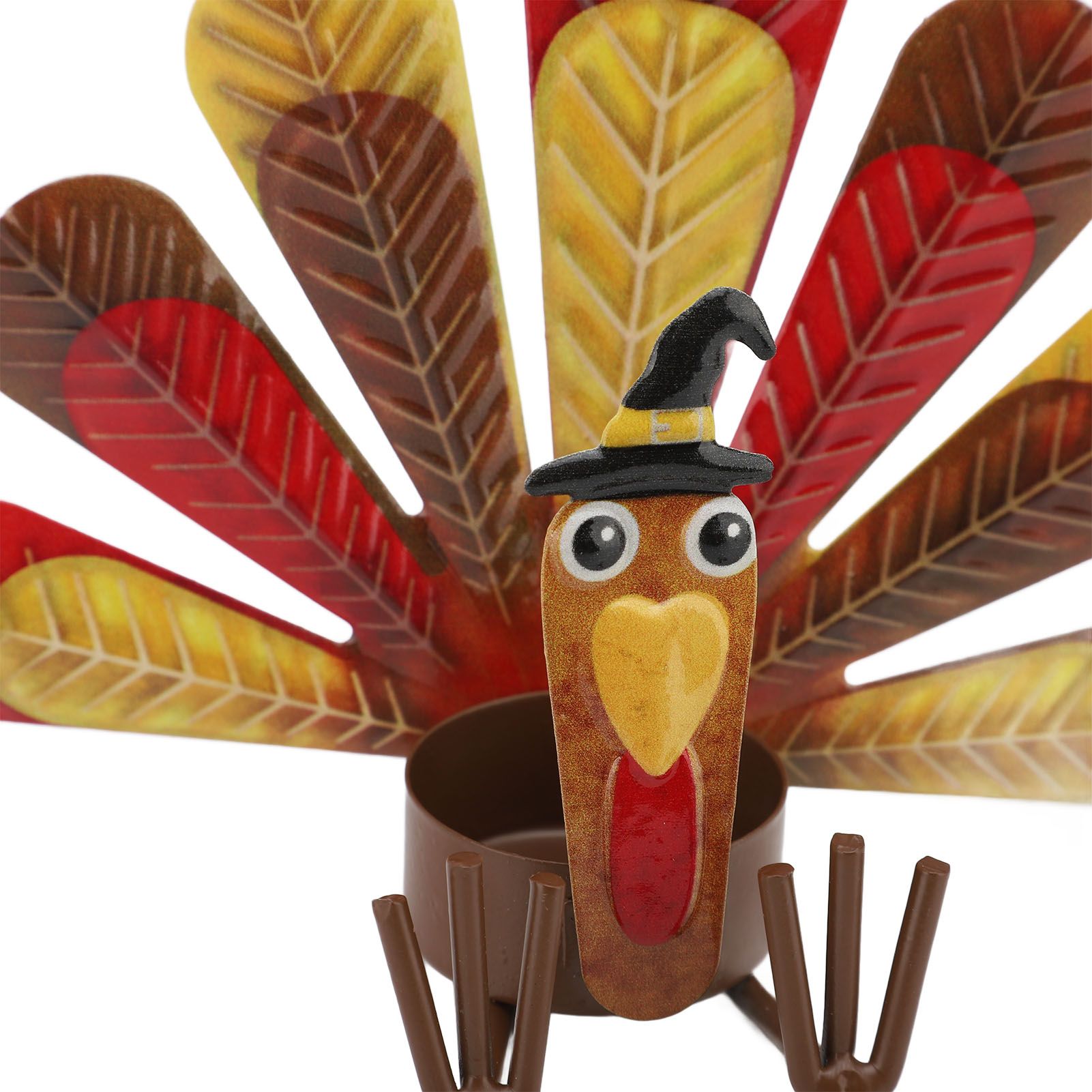 2Pcs Thanksgiving Turkey Candle Holder Cute Look Versatile Alloy Table Turkey view 9