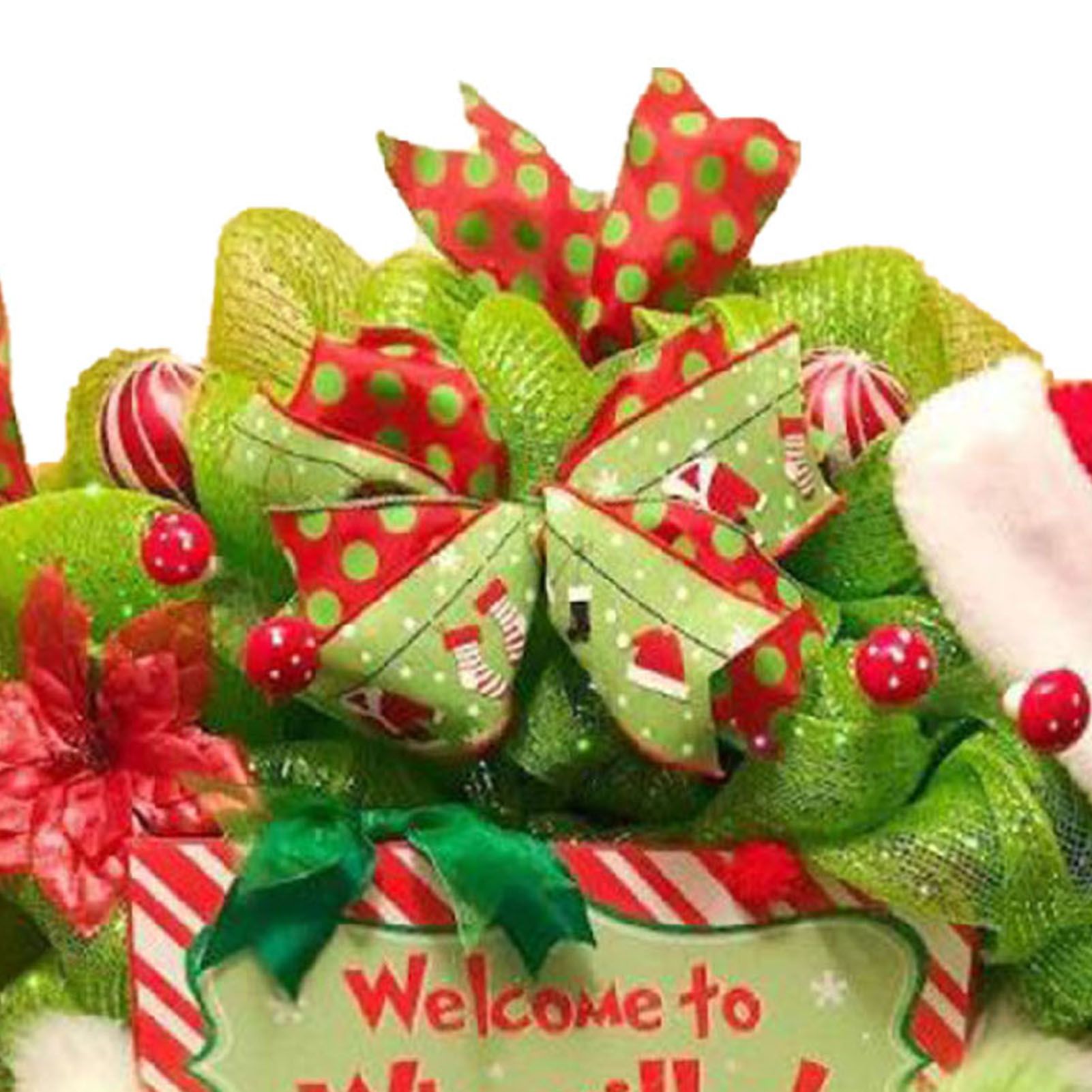 Xmas Plush Wreath Front Door Hanging Decoration Supplies Holiday Pendant Decor view 7