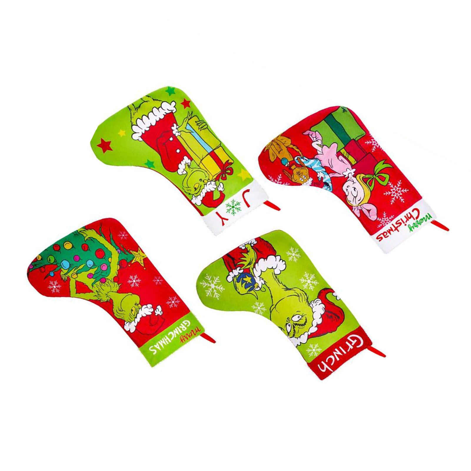 4PCS Large Xmas Stockings Decorations for Family Holiday Party Decor Hanging