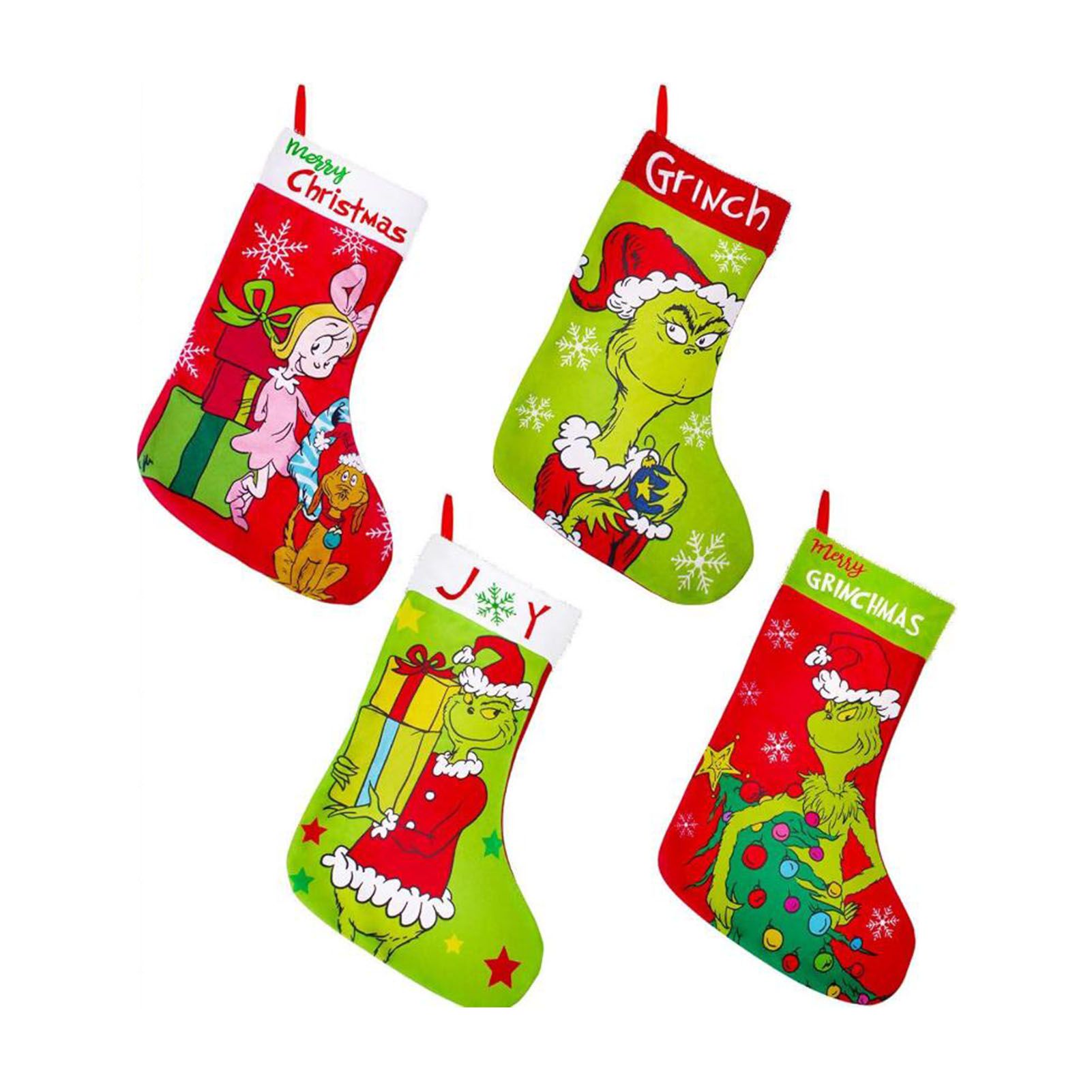 4PCS Large Xmas Stockings Decorations for Family Holiday Party Decor Hanging view 2