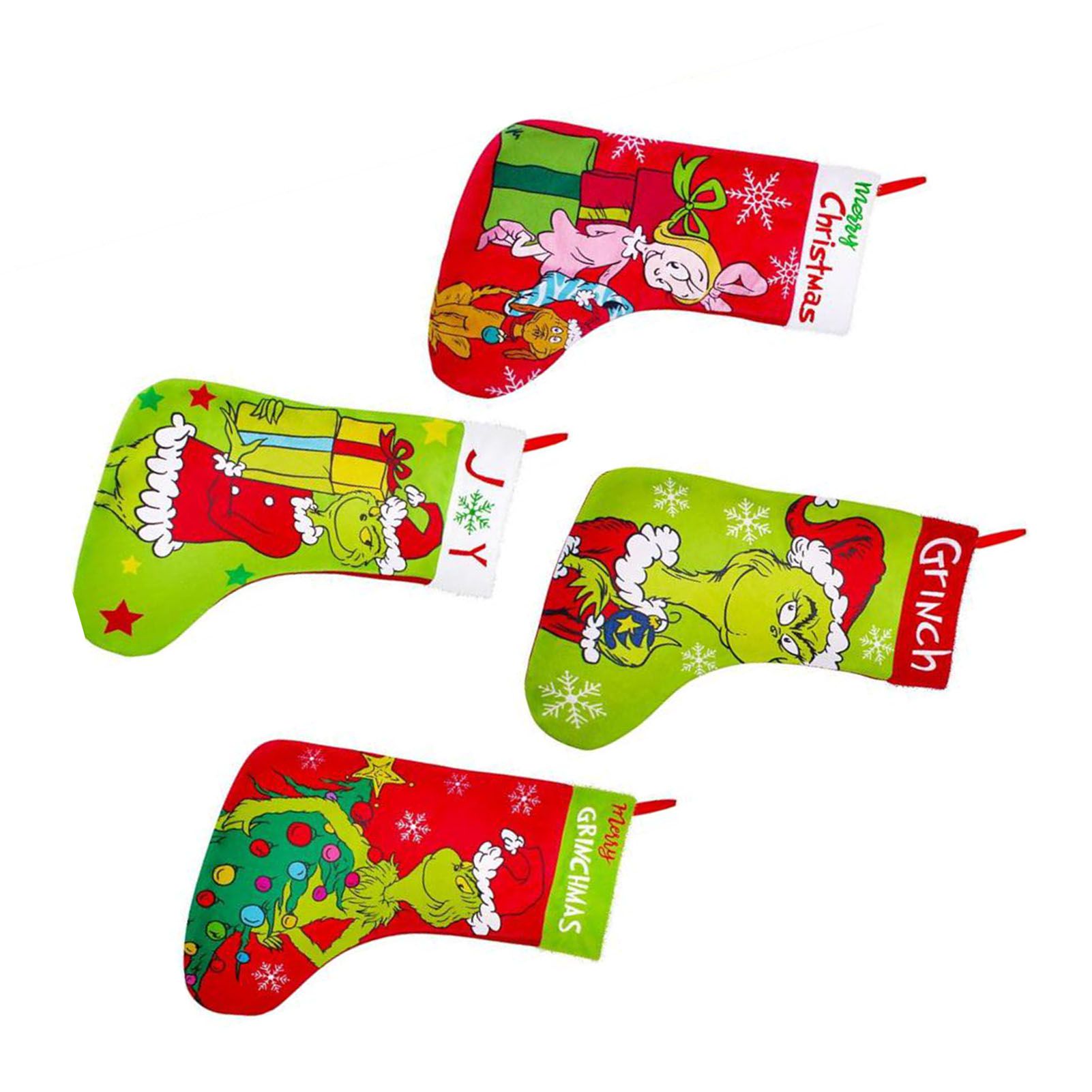 4PCS Large Xmas Stockings Decorations for Family Holiday Party Decor Hanging view 3