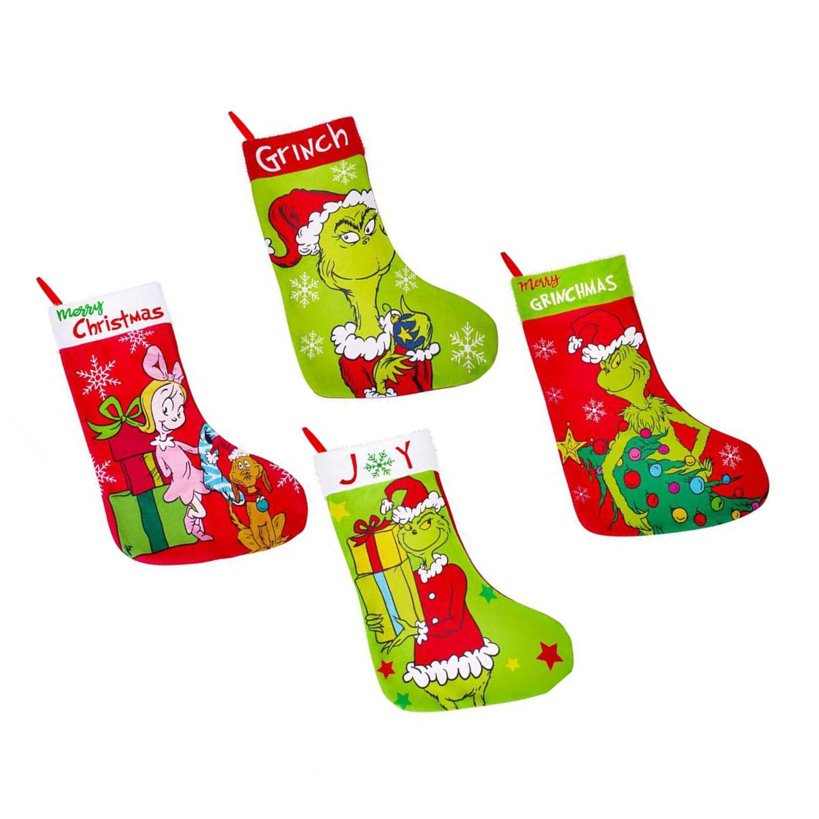 4PCS Large Xmas Stockings Decorations for Family Holiday Party Decor Hanging view 4